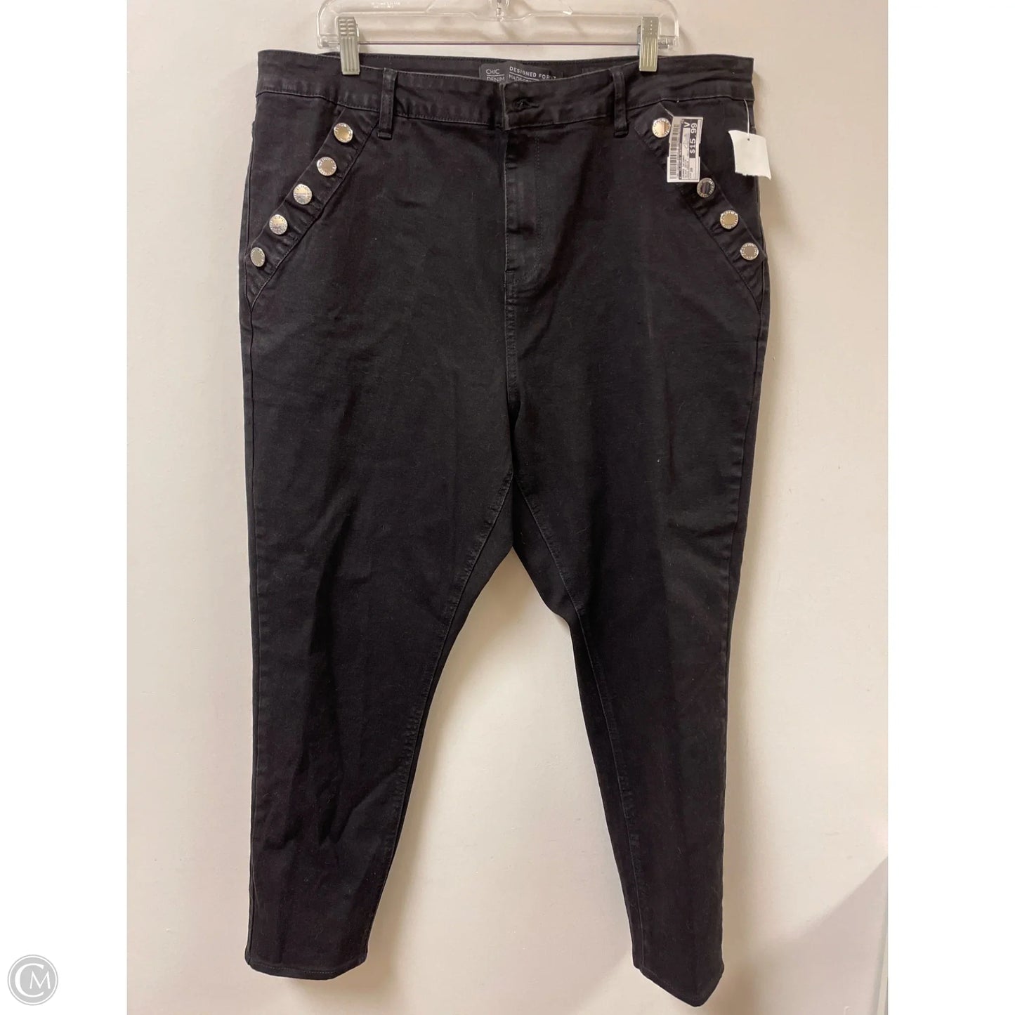 Jeans Skinny By Clothes Mentor In Black Denim, Size: 20