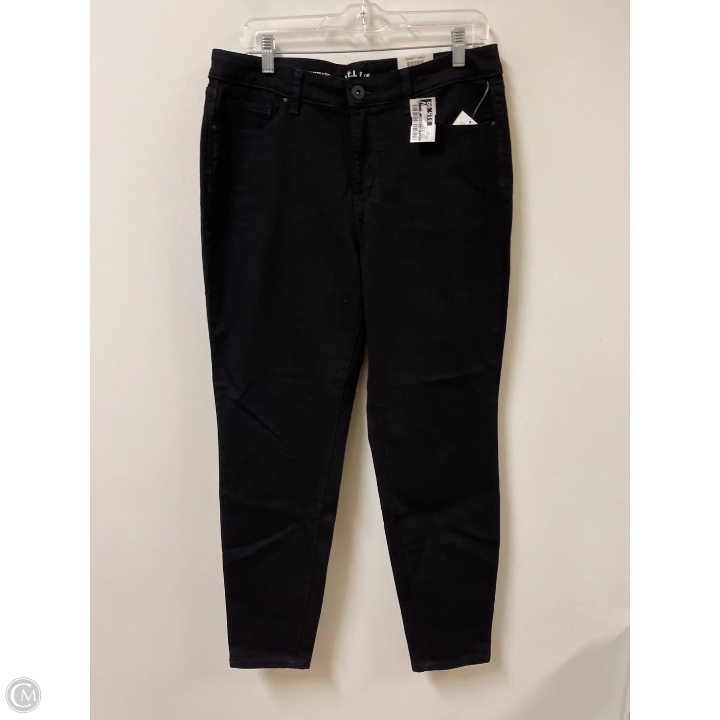 Jeans Skinny By Style And Company In Black Denim, Size: 12