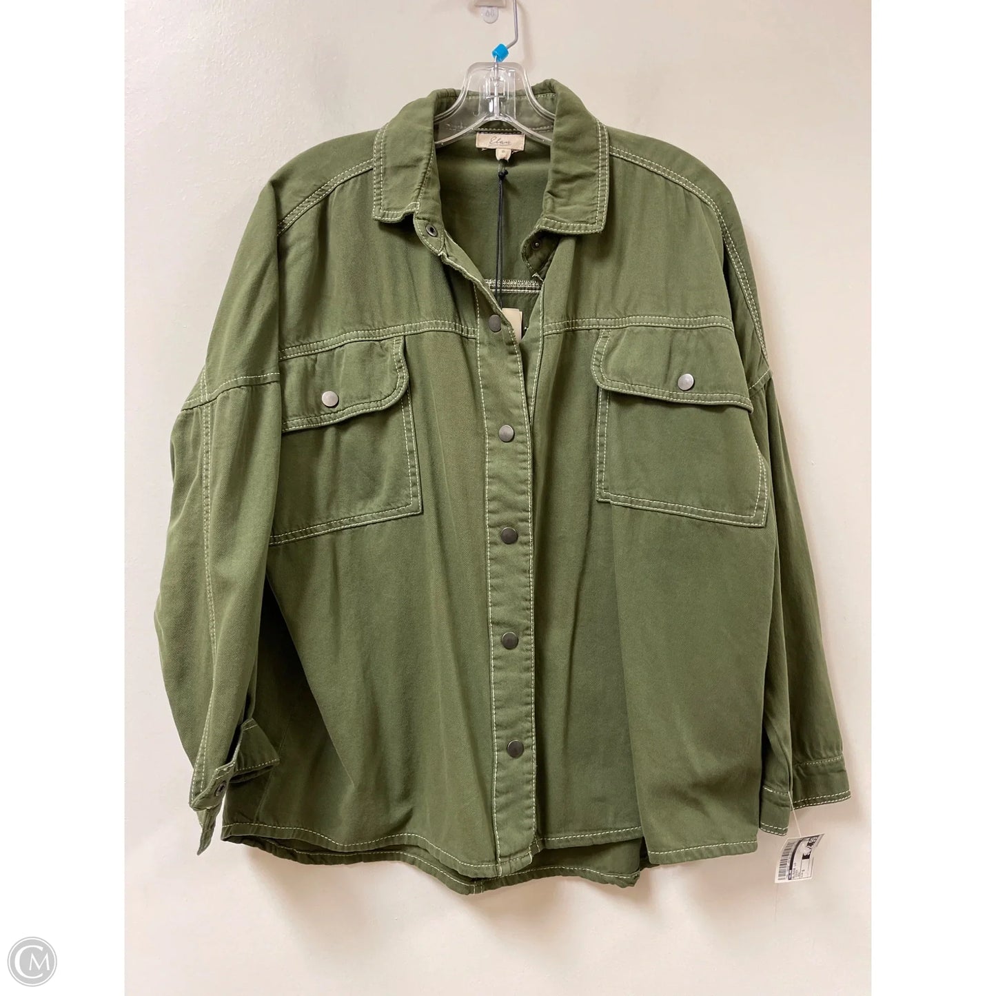 Blouse Long Sleeve By Elan In Green, Size: S