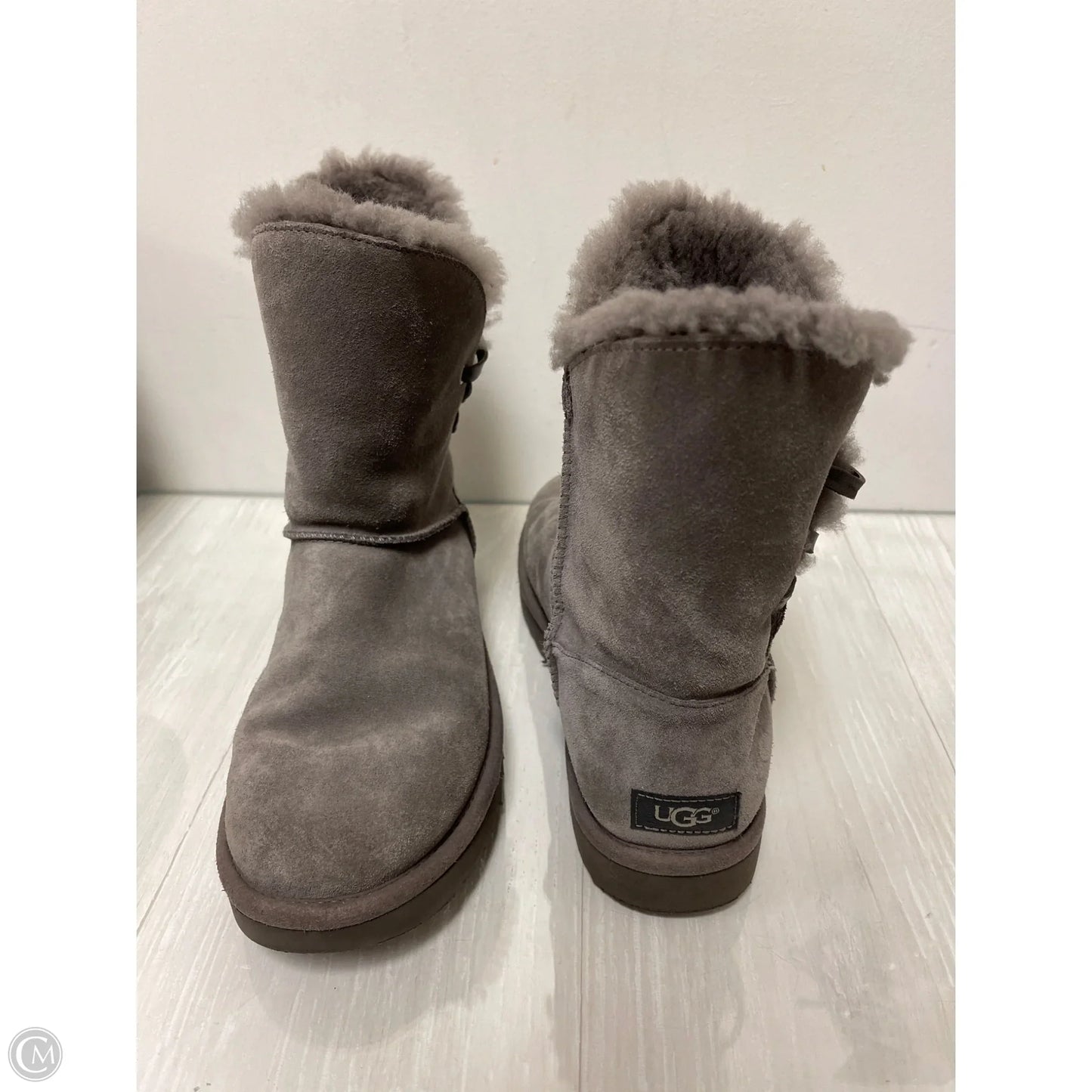 Boots Designer By Ugg In Grey, Size: 9