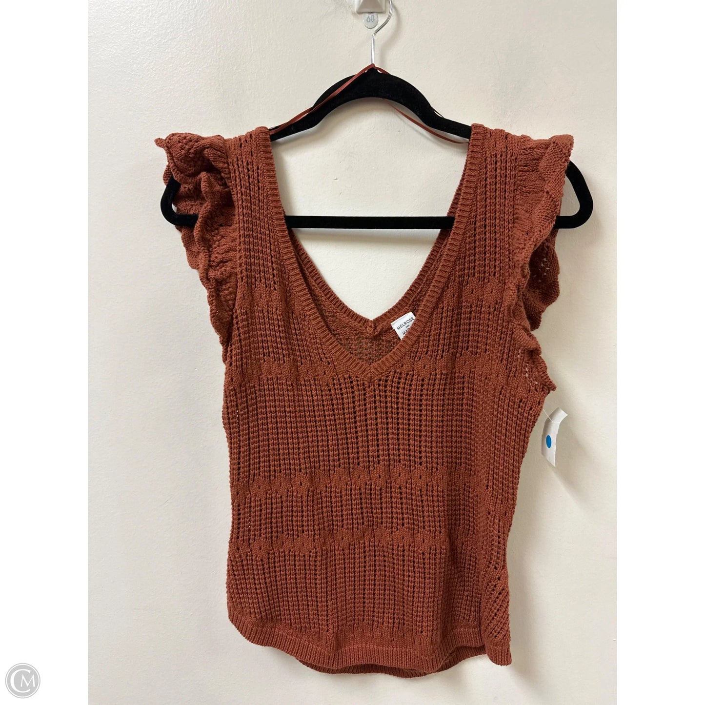 Top Short Sleeve By Melrose And Market In Brown, Size: M