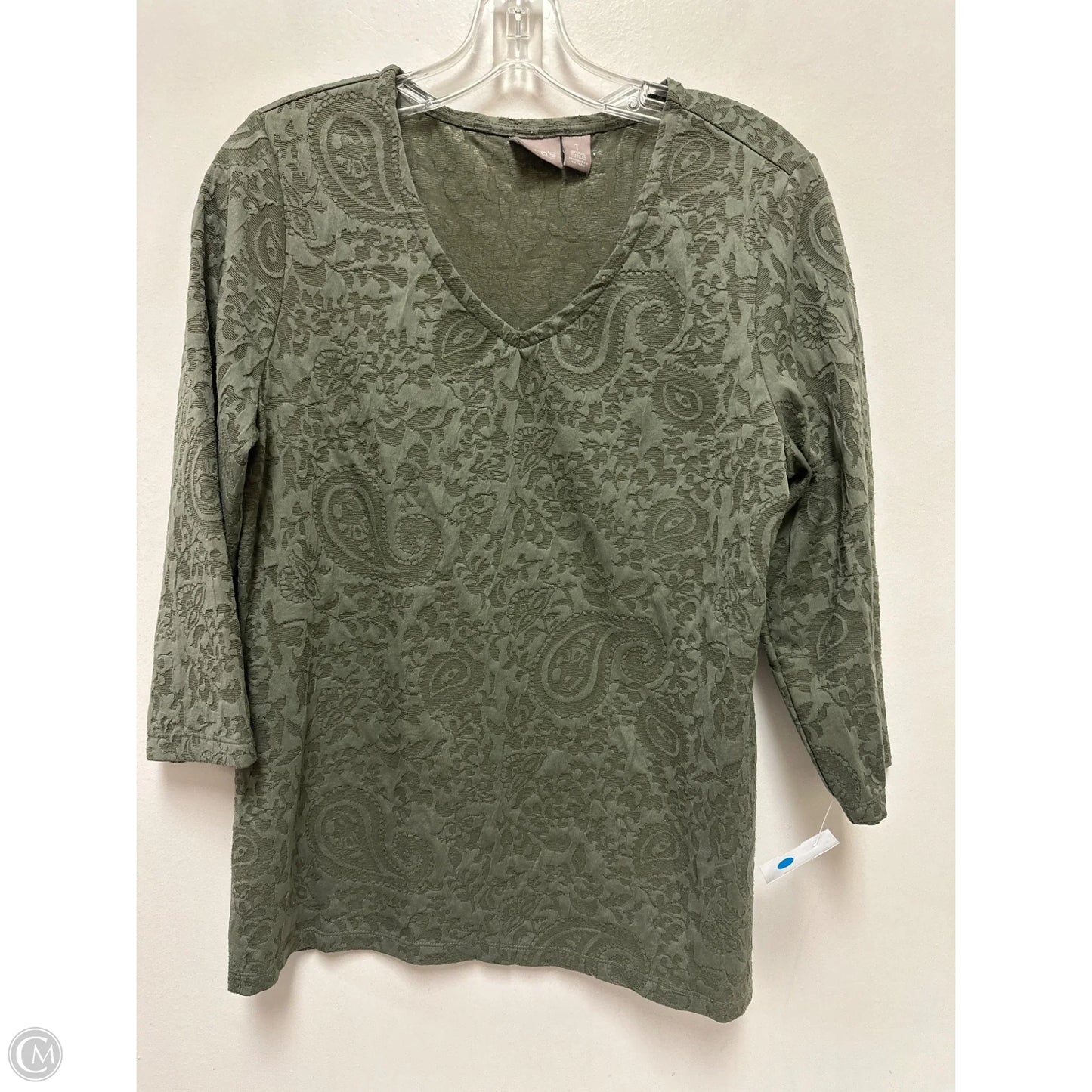 Top Long Sleeve By Chicos In Green, Size: M