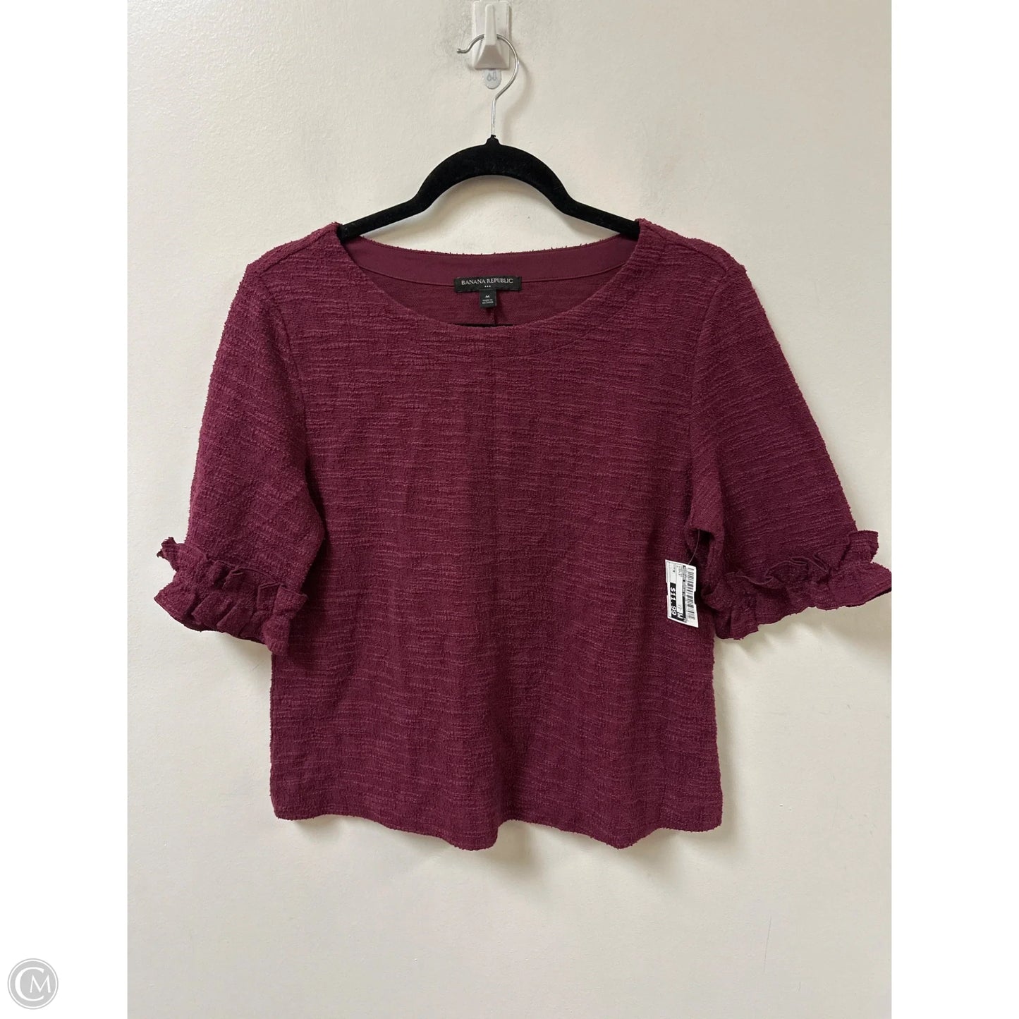 Top Short Sleeve By Banana Republic In Purple, Size: M