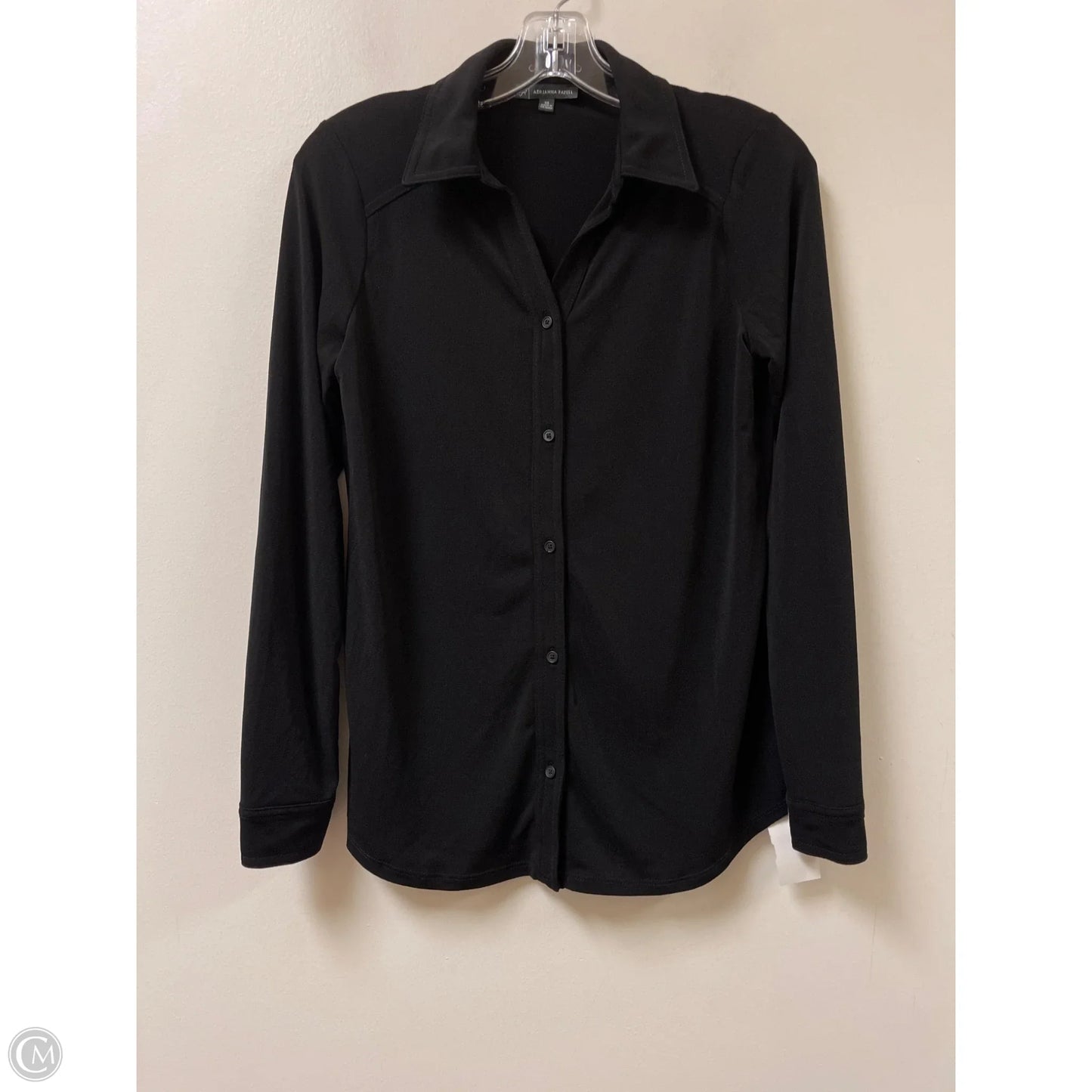 Blouse Long Sleeve By Adrianna Papell In Black, Size: Xs