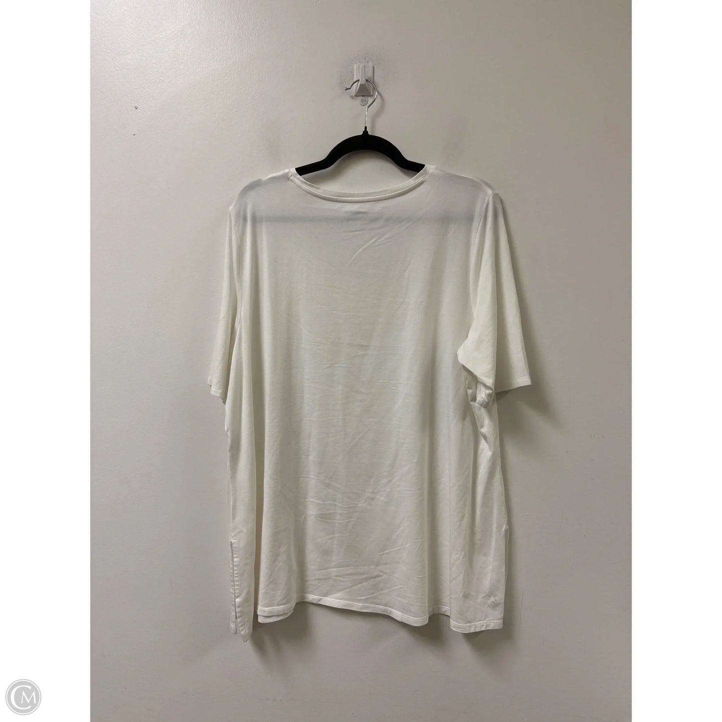 Top Short Sleeve By Chicos In White, Size: Xl