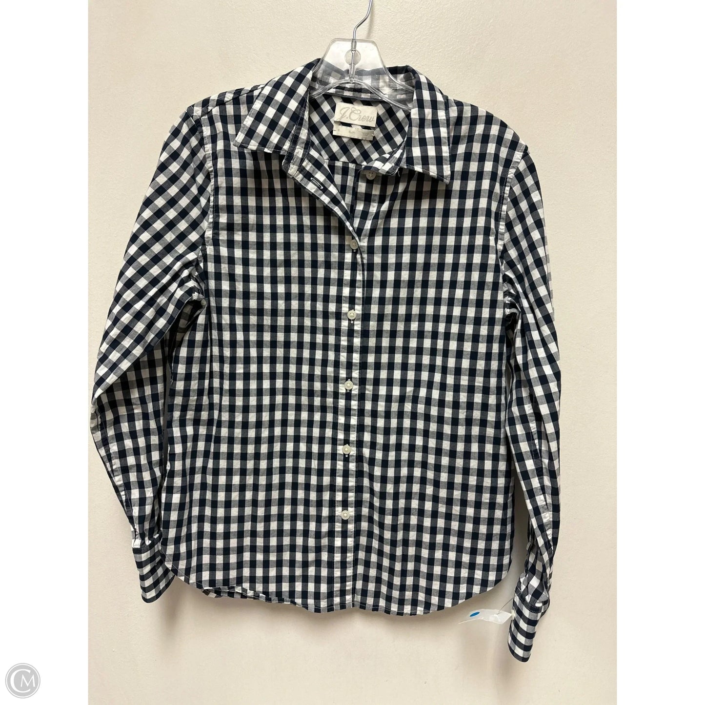 Blouse Long Sleeve By J. Crew In Blue & White, Size: S