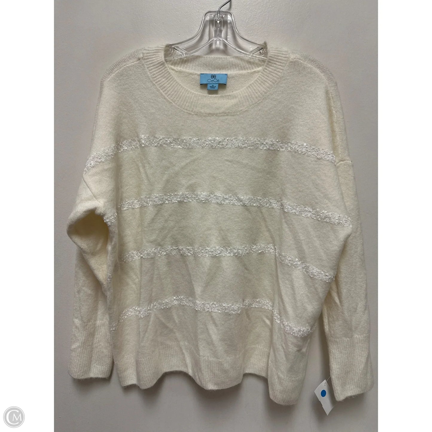 Sweater By Cece In White, Size: M