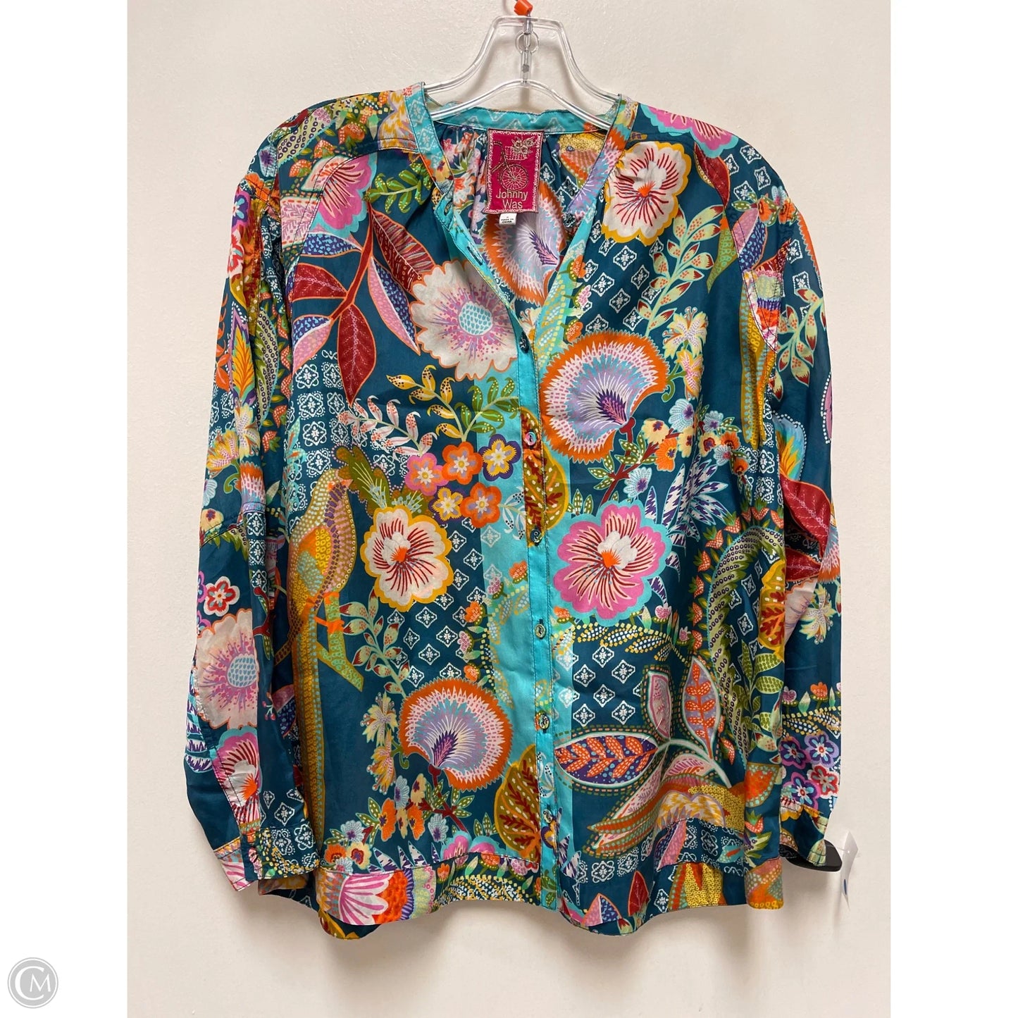 Blouse Long Sleeve By Johnny Was In Multi-colored, Size: S