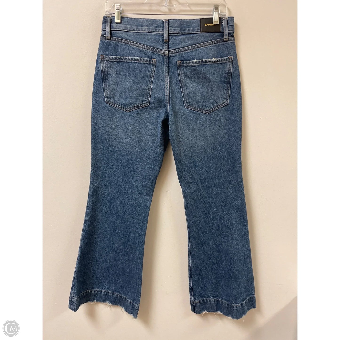 Jeans Flared By Express In Blue Denim, Size: 4