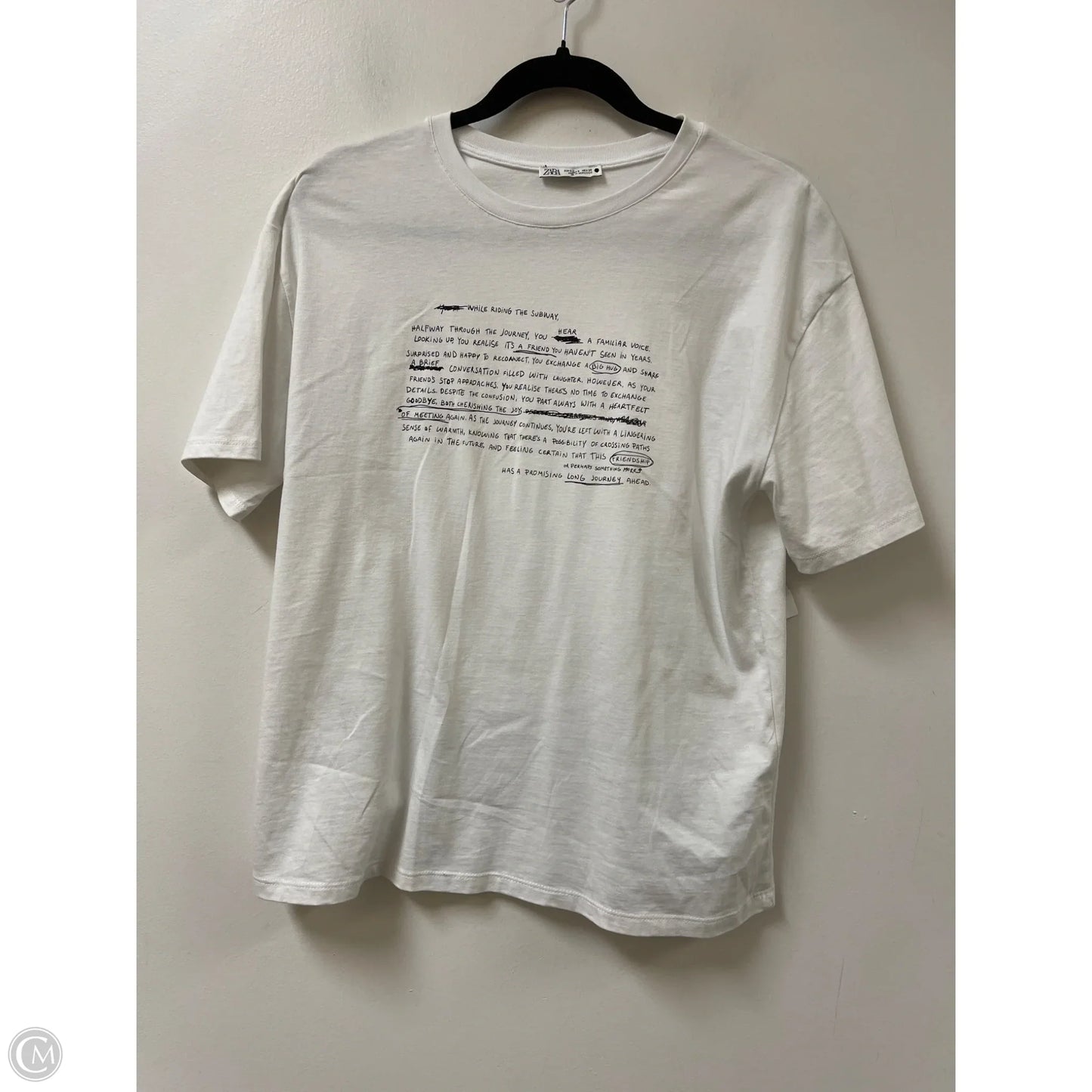 Top Short Sleeve By Zara In White, Size: S