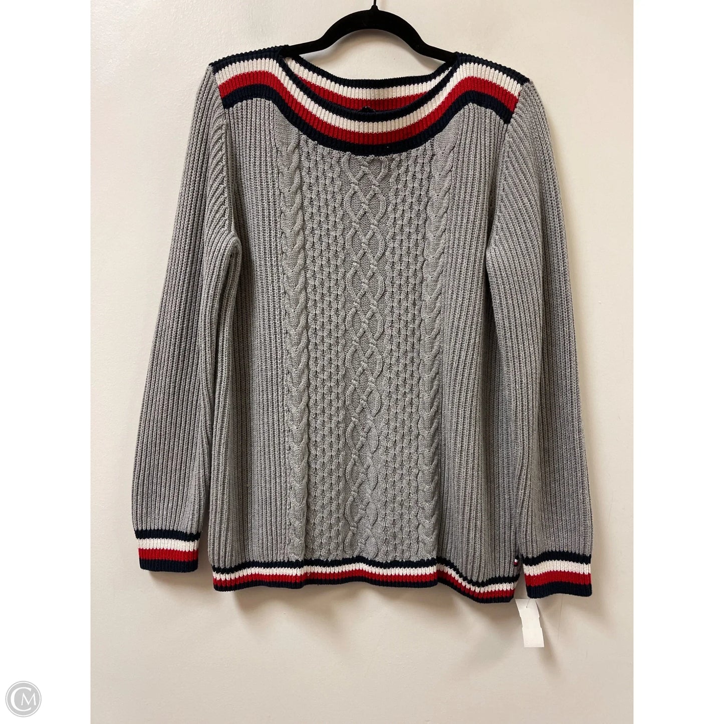Sweater By Tommy Hilfiger In Grey, Size: L
