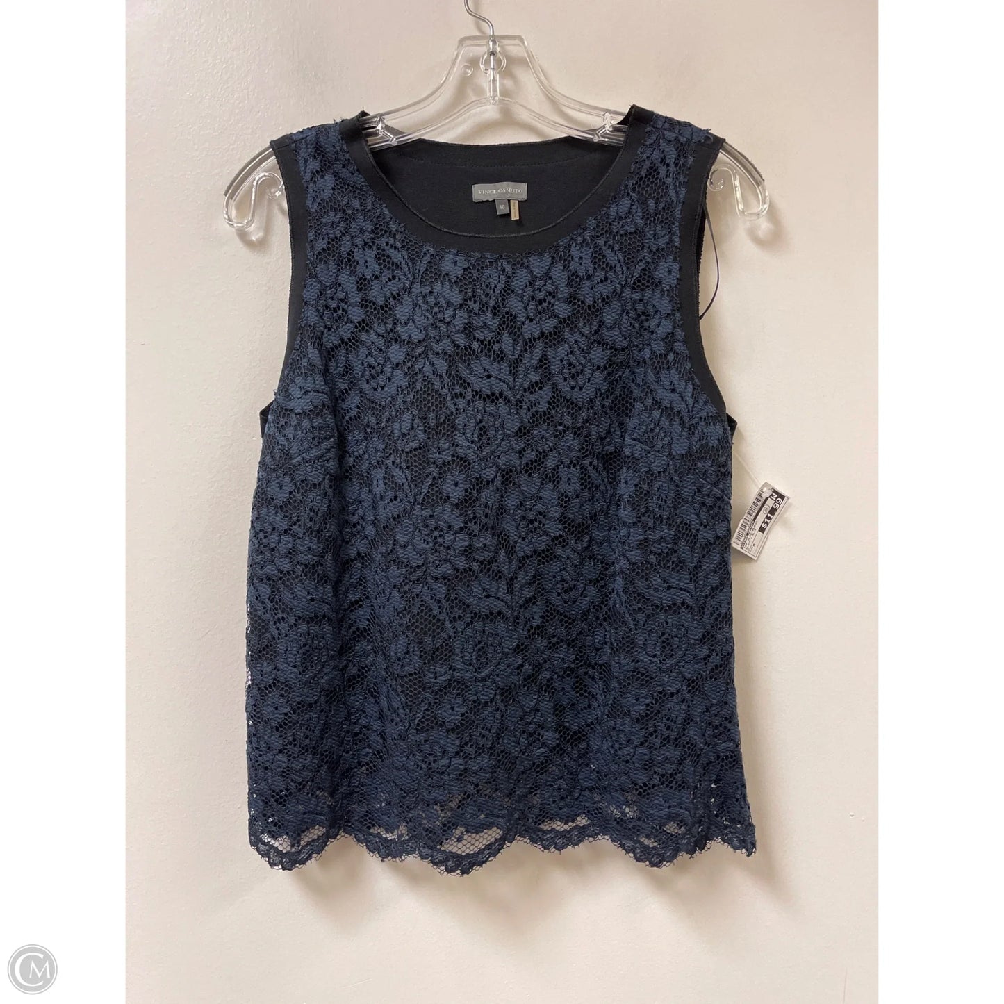 Top Sleeveless By Vince Camuto In Black & Blue, Size: M