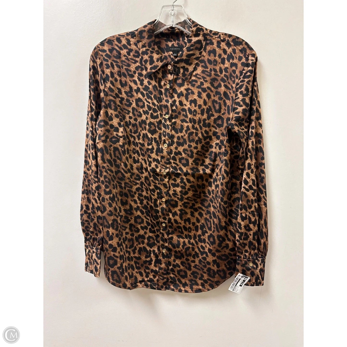 Blouse Long Sleeve By Talbots In Animal Print, Size: L