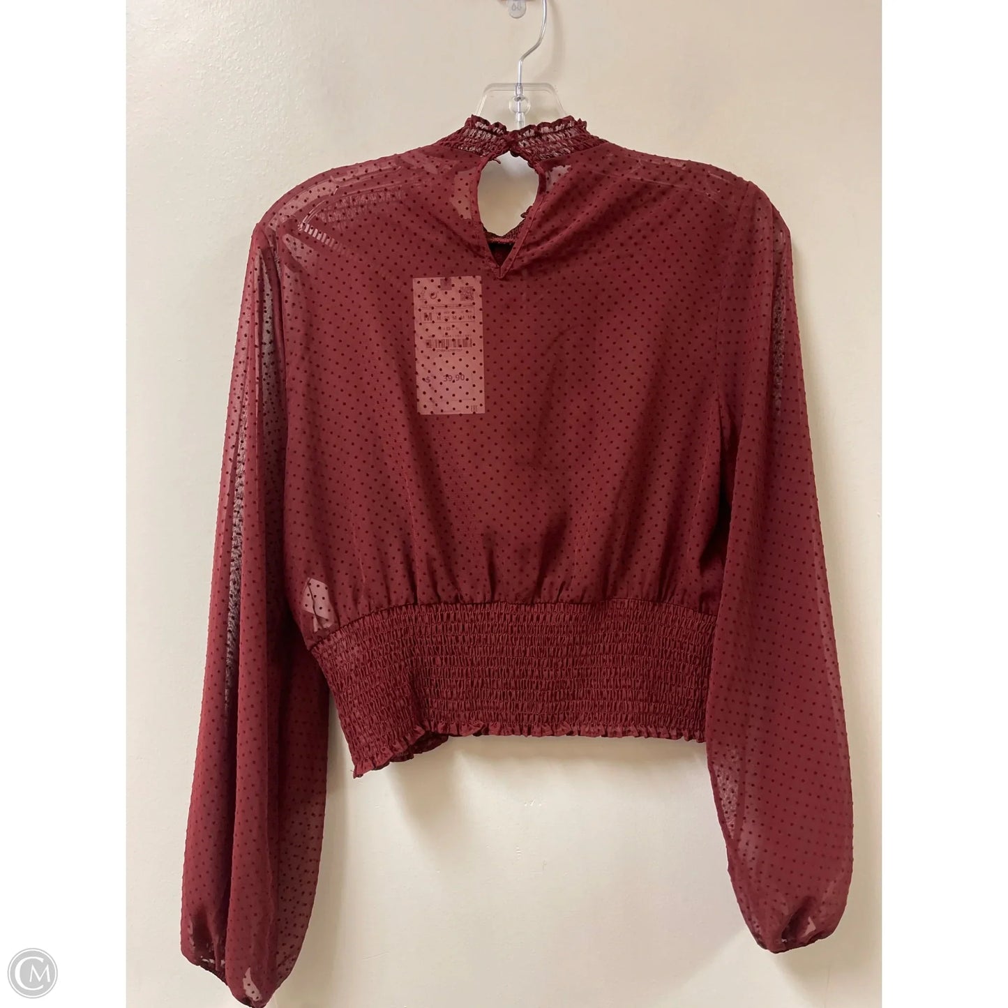 Top Long Sleeve By Zara In Red, Size: M