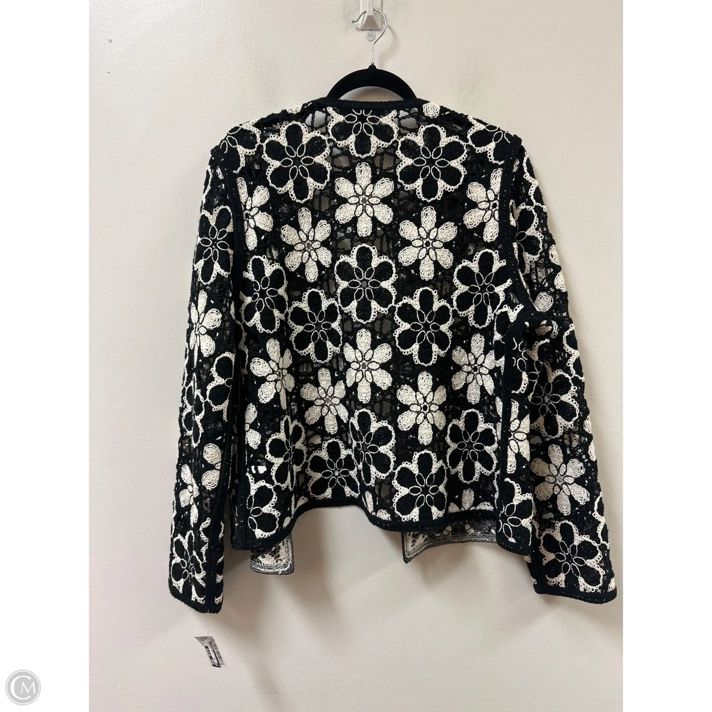 Sweater Cardigan By Boston Proper In Black & White, Size: Xl