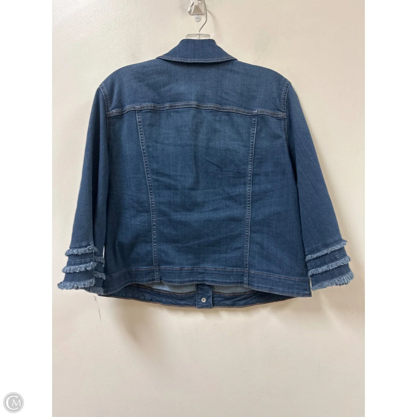 Jacket Denim By Chicos In Blue Denim, Size: L