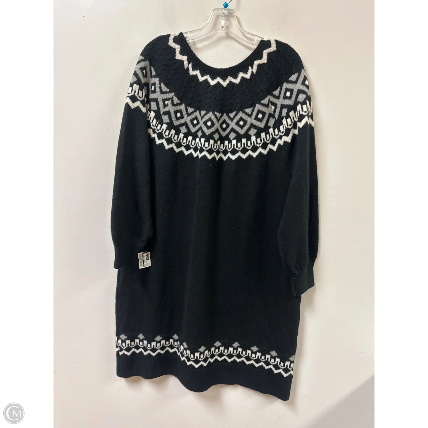 Dress Sweater By Loft In Black & Grey, Size: Xl