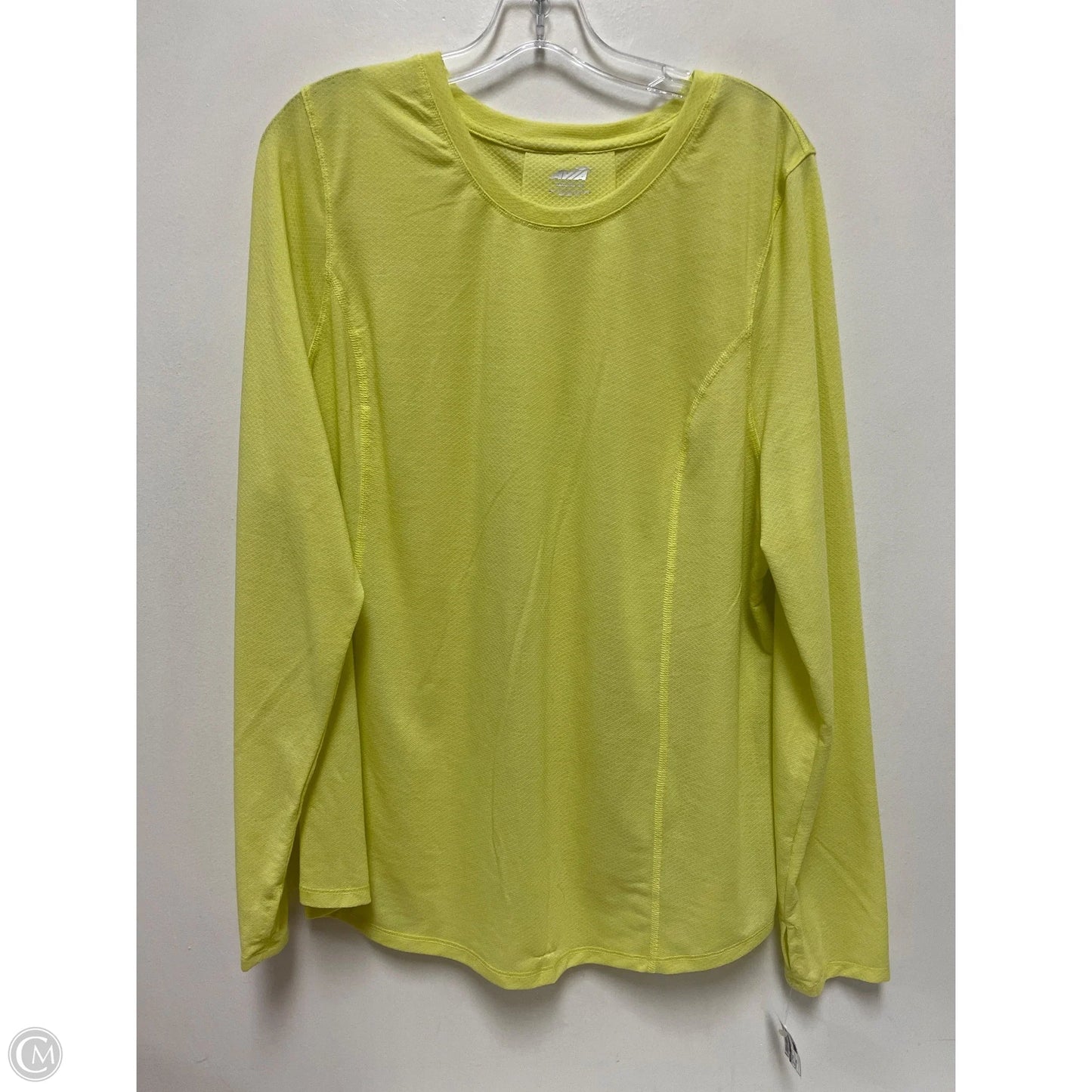 Athletic Top Long Sleeve Crewneck By Avia In Yellow, Size: 3x