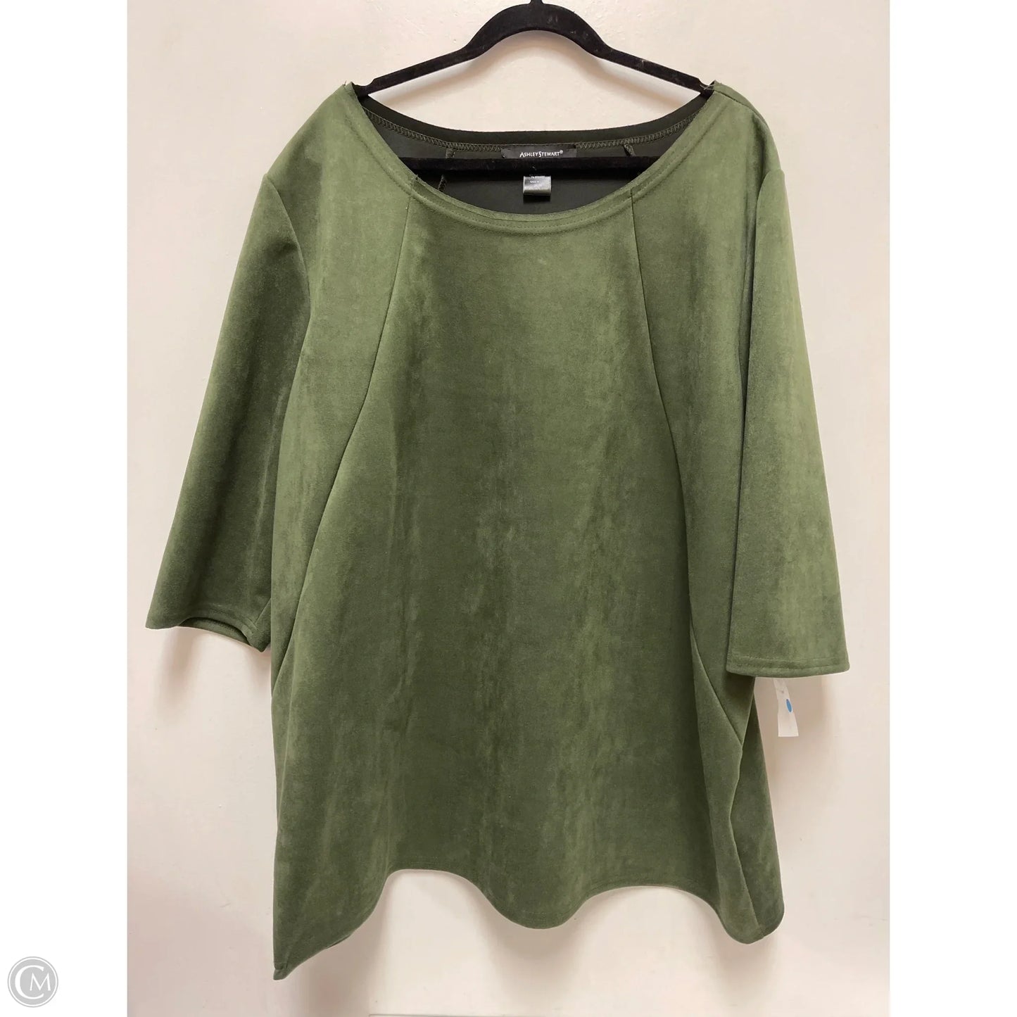 Top Short Sleeve By Ashley Stewart In Green, Size: 4x