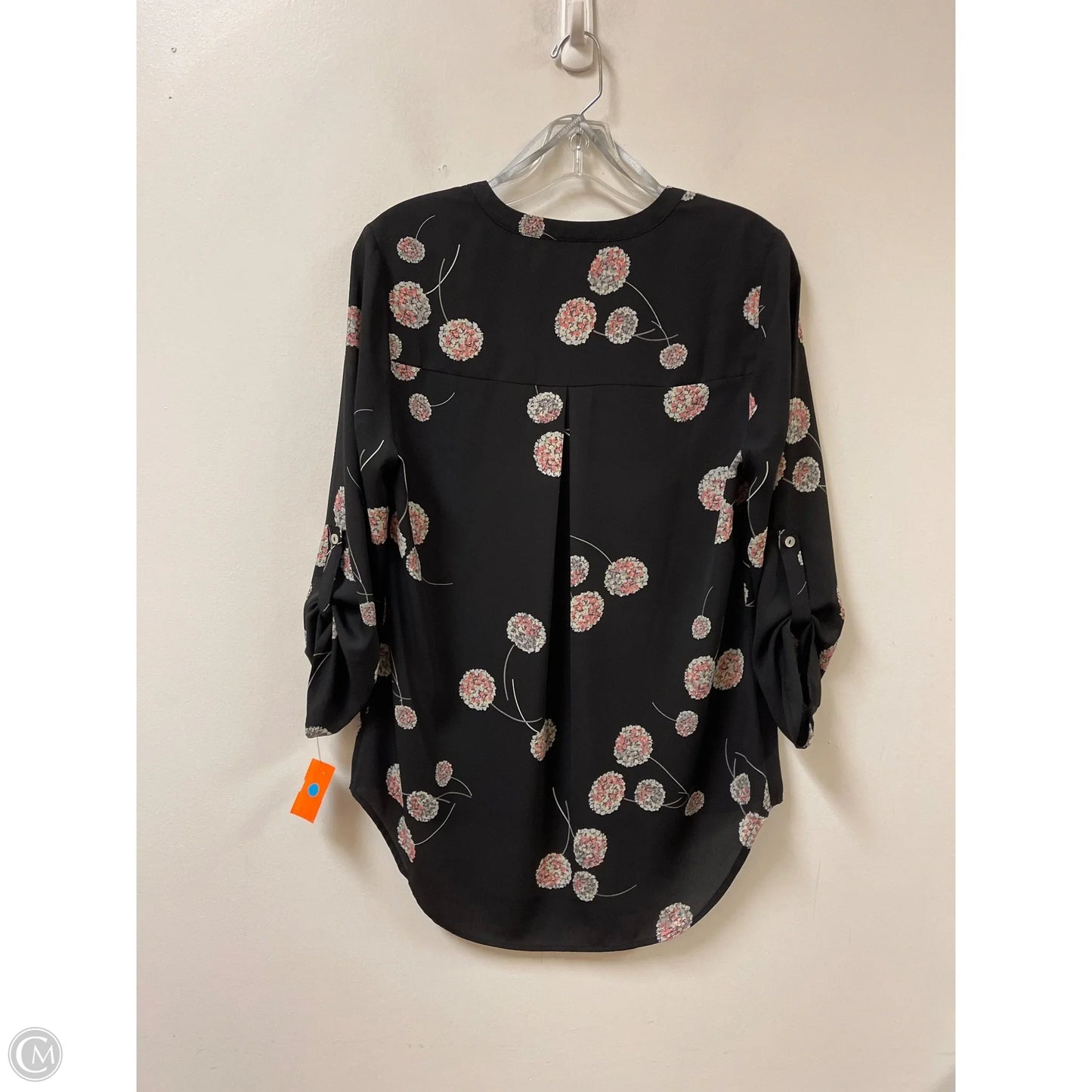 Top Long Sleeve By Daniel Rainn In Black & Pink, Size: S