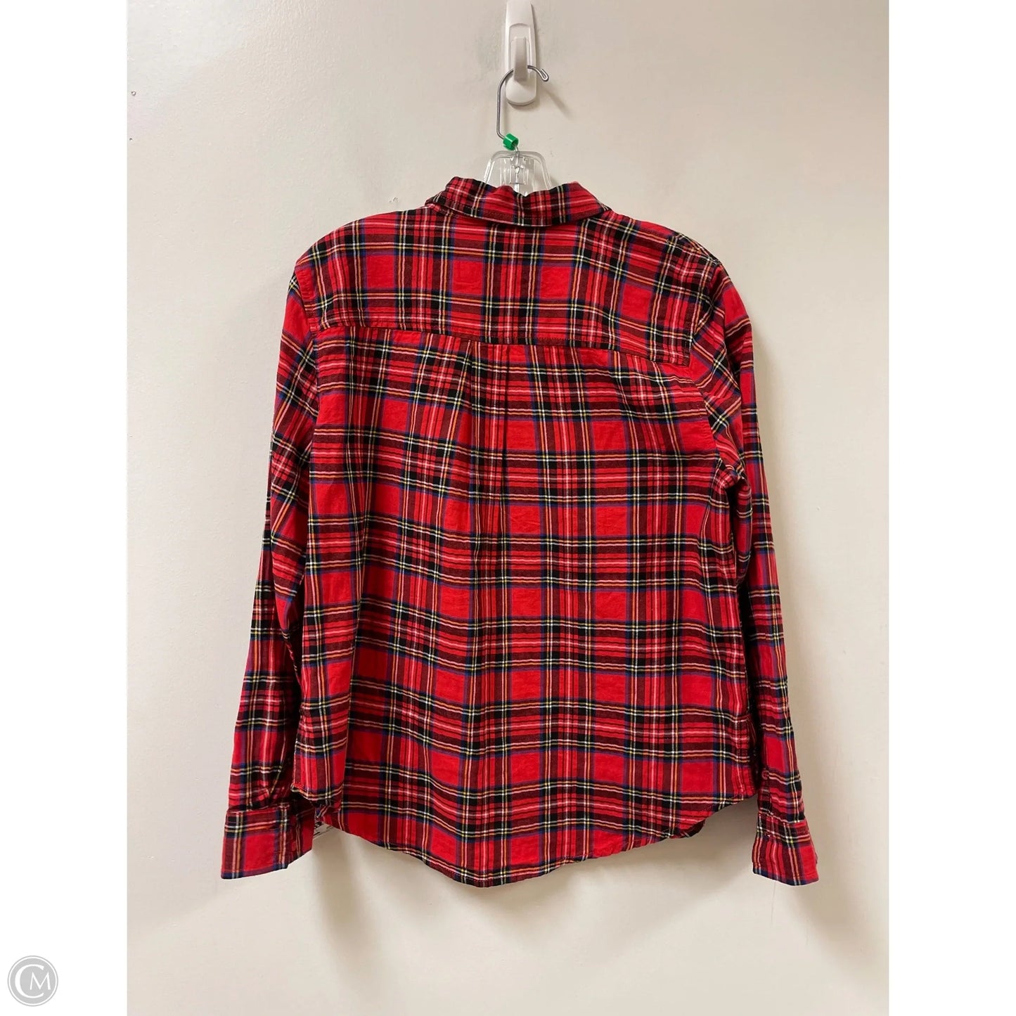 Blouse Long Sleeve By St Johns Bay In Red, Size: Lp