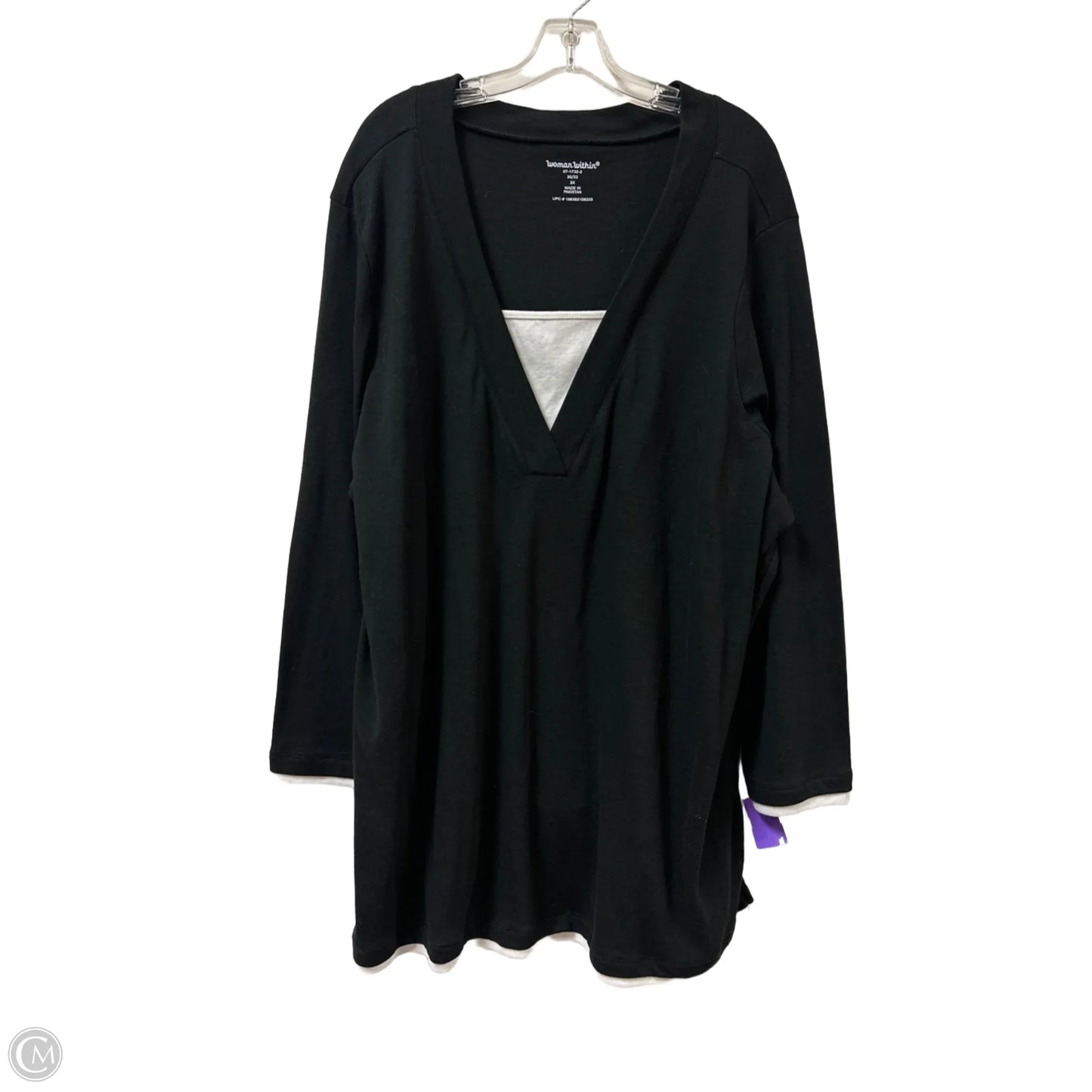 Top Long Sleeve By Woman Within In Black, Size: 3x