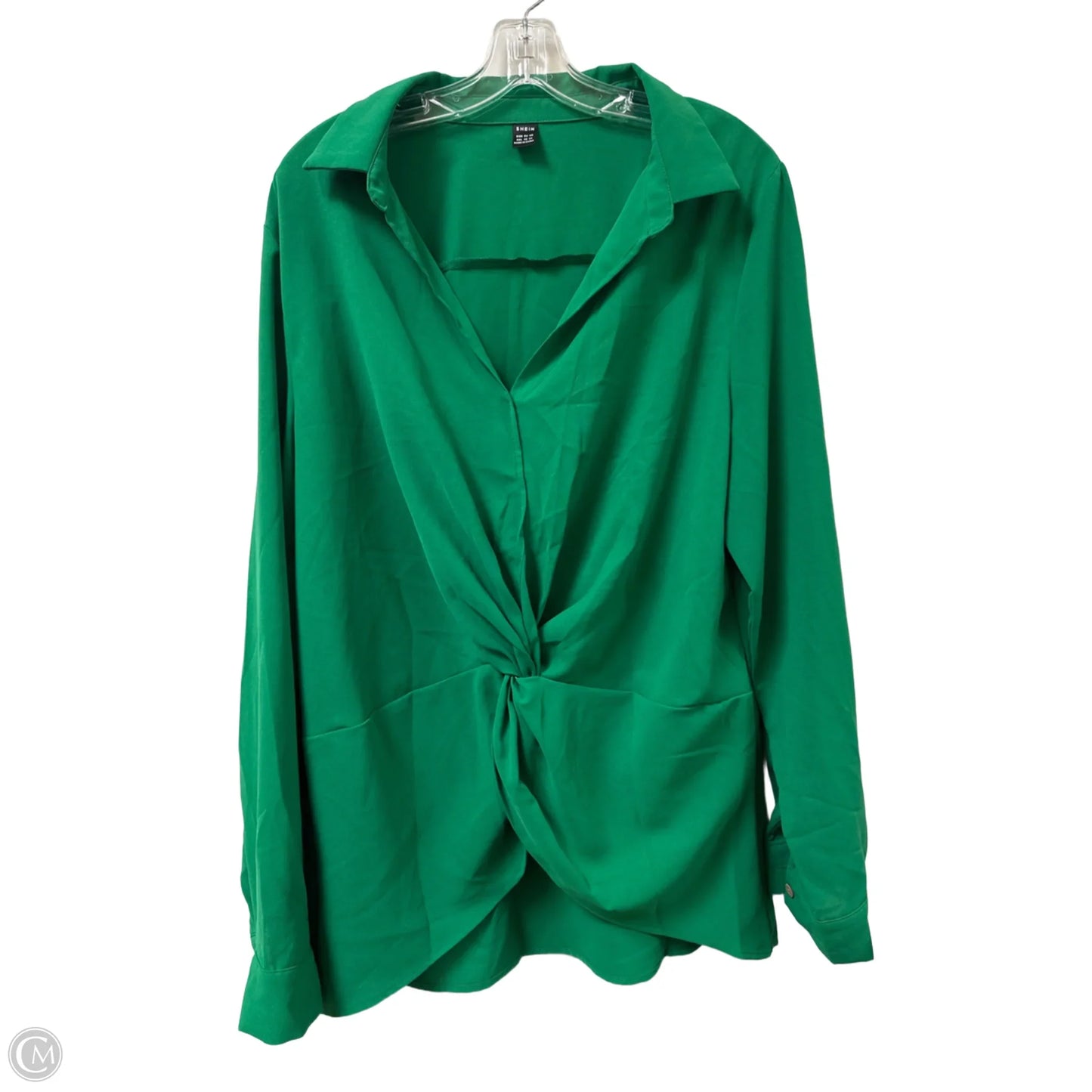 Top Long Sleeve By Shein In Green, Size: 1x