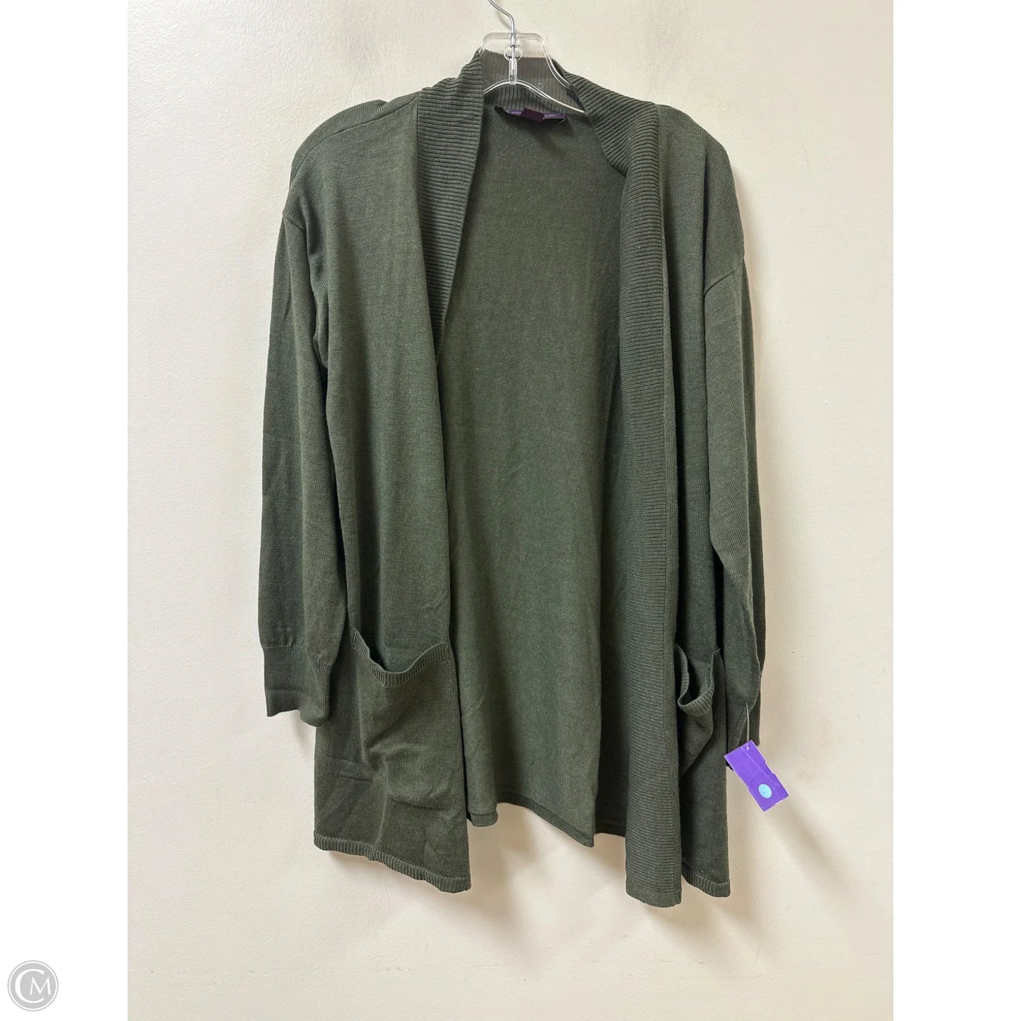 Cardigan By Gloria Vanderbilt In Green, Size: Xl