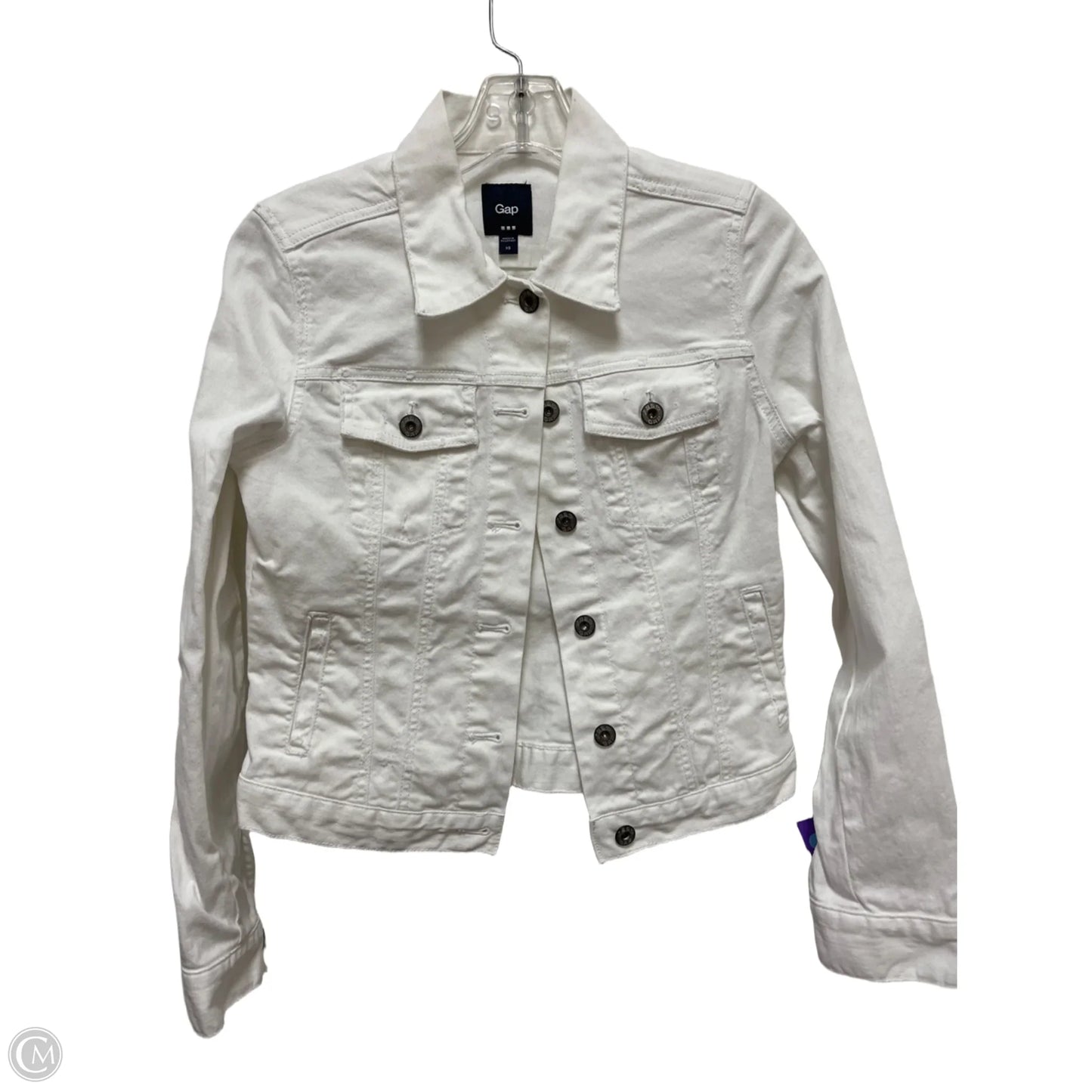 Jacket Denim By Gap In White, Size: Xs