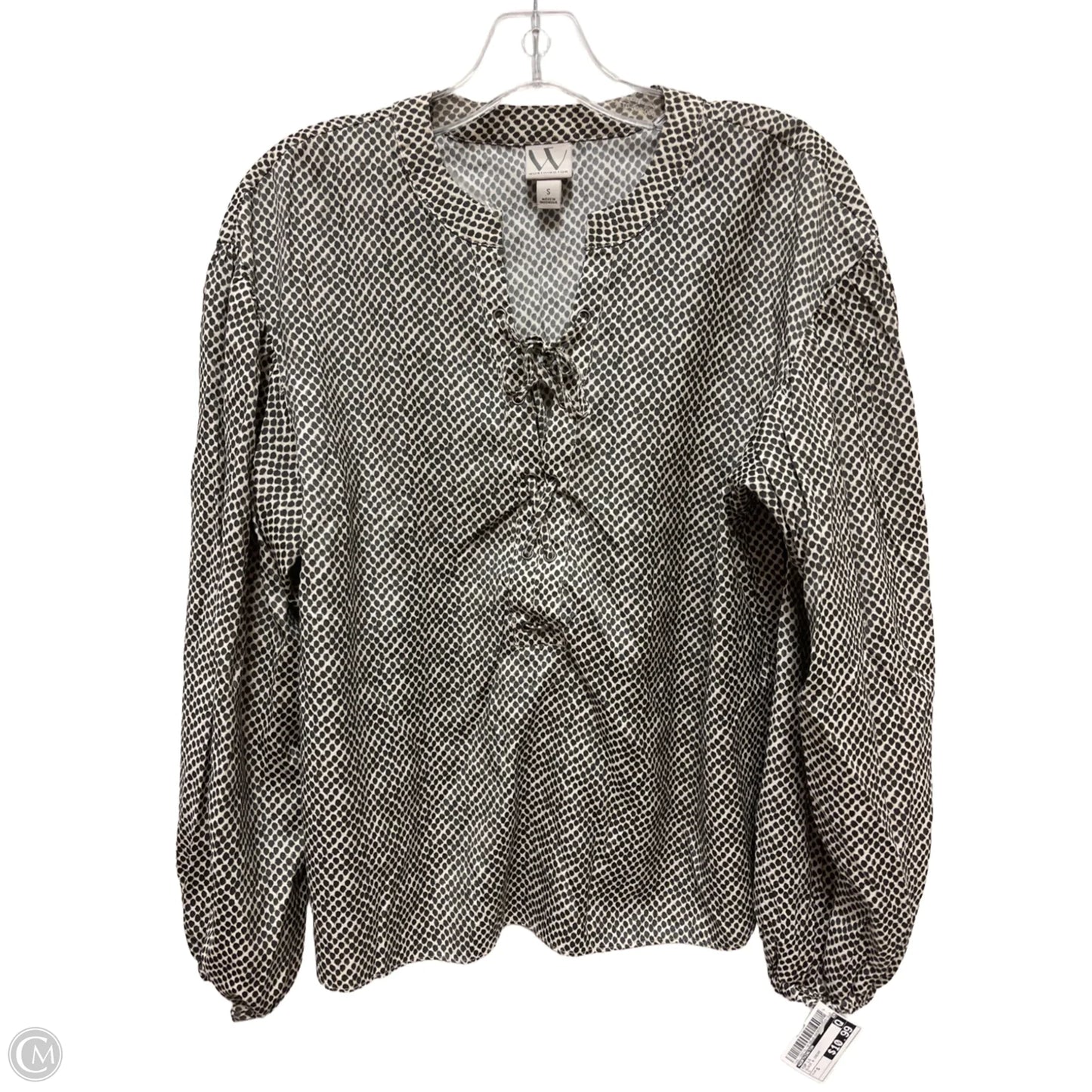 Top Long Sleeve By Worthington In Black & Cream, Size: S