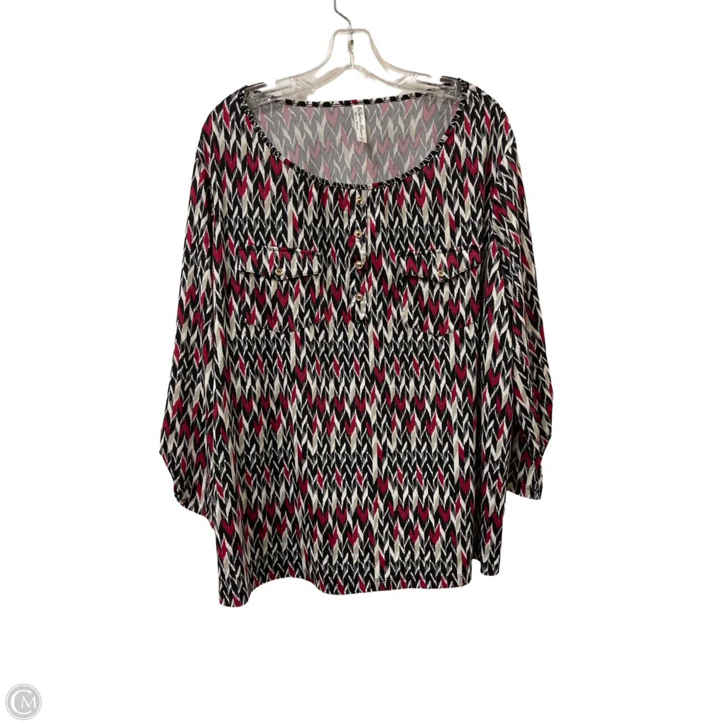 Top Long Sleeve By Perseption Concept In Multi-colored, Size: 3x