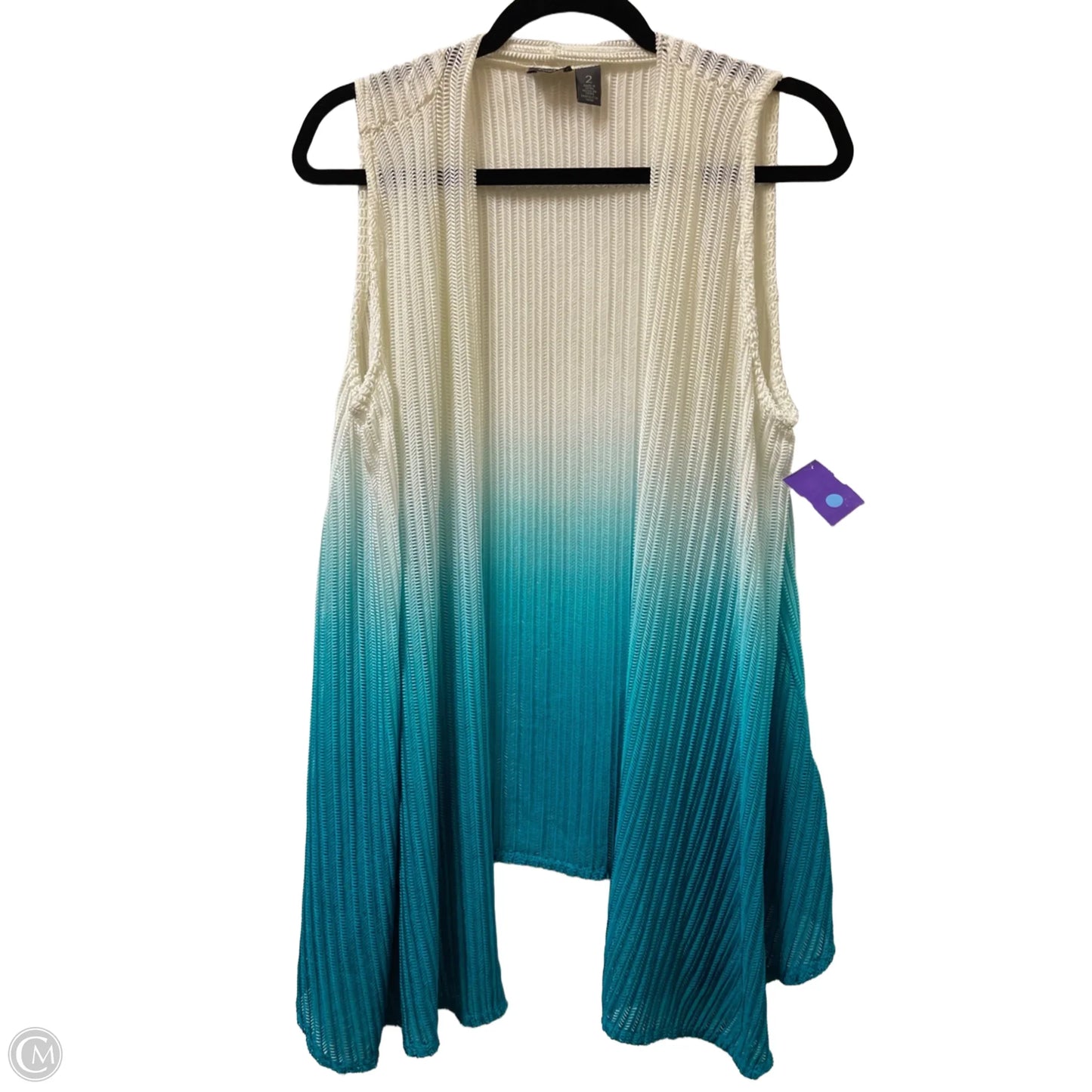 Cardigan By Chicos In Blue & White, Size: L