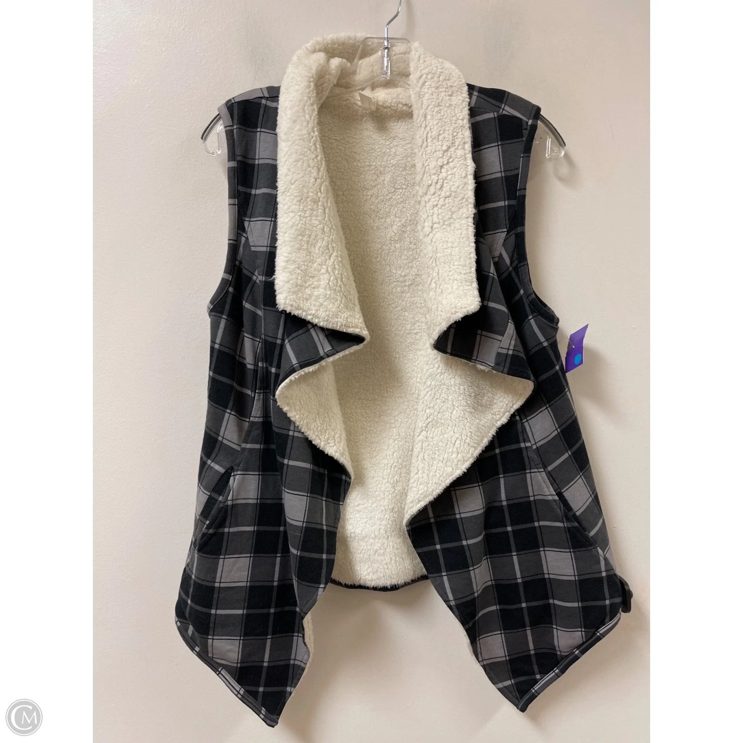 Coat Faux Fur & Sherpa By Matilda Jane In Black & Grey, Size: S