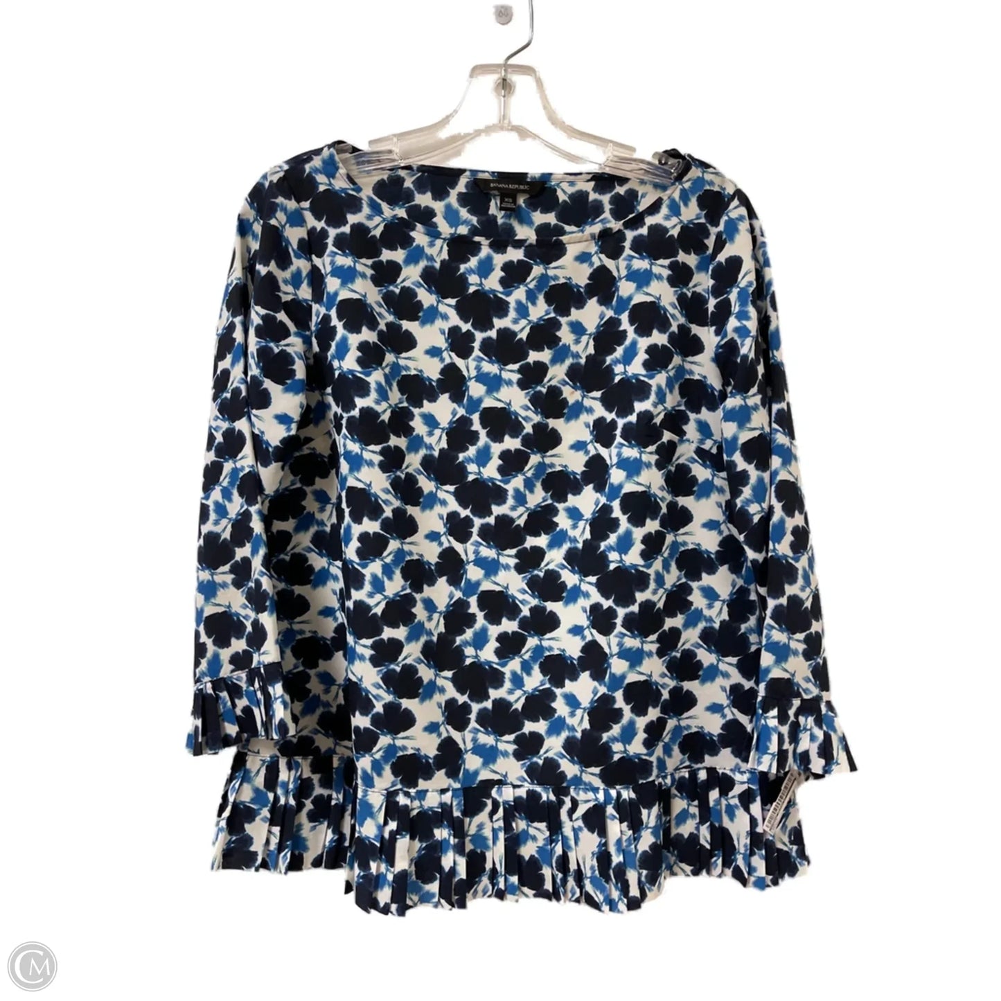 Top Long Sleeve By Banana Republic In Blue, Size: Xs