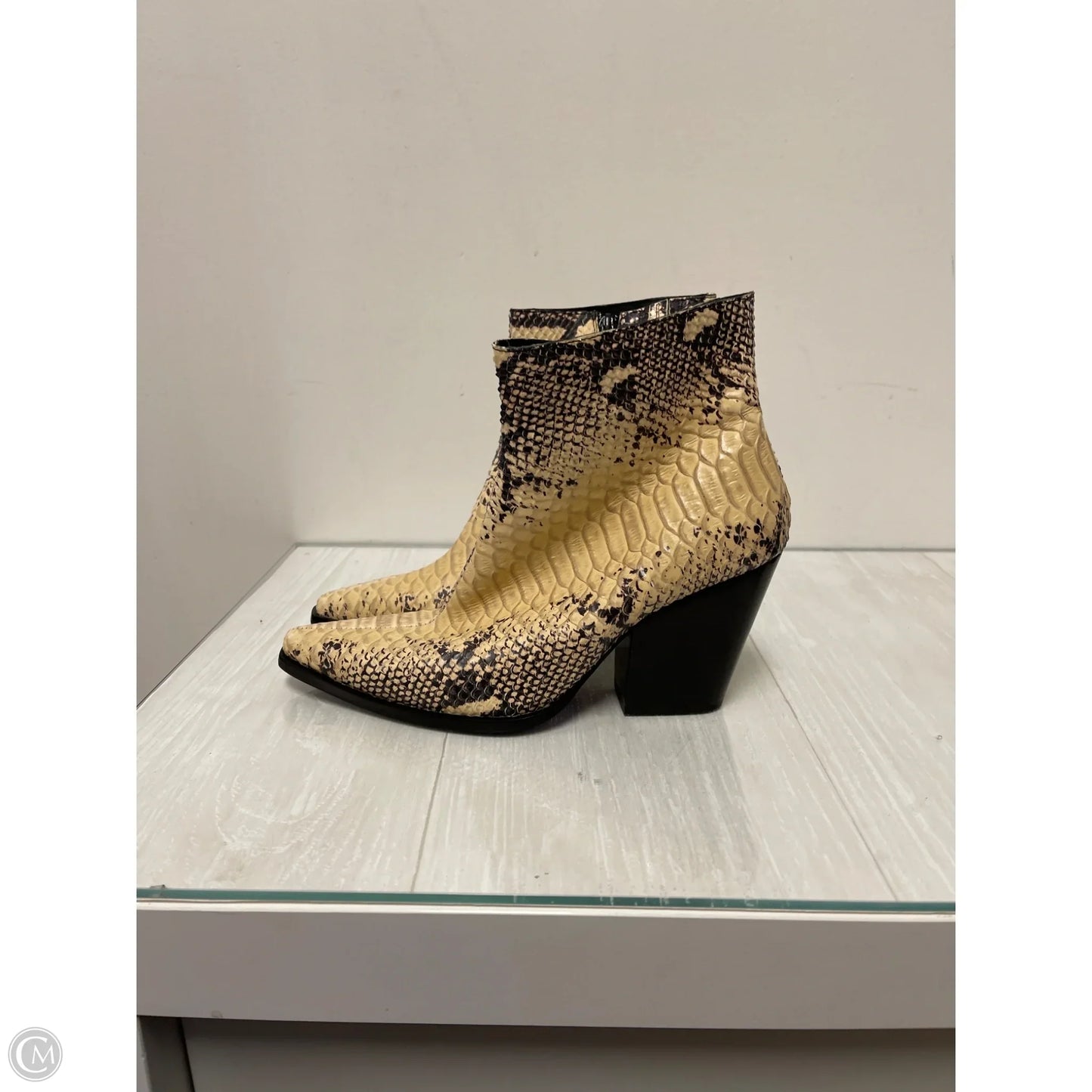 Boots Ankle Heels By Jeffery Campbell In Snakeskin Print, Size: 7.5