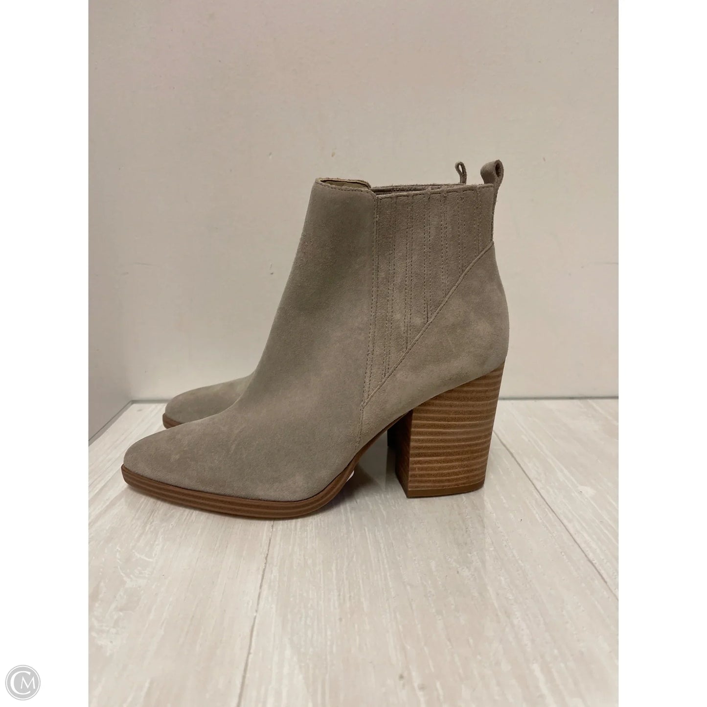 Boots Leather By Marc Fisher In Grey, Size: 8.5