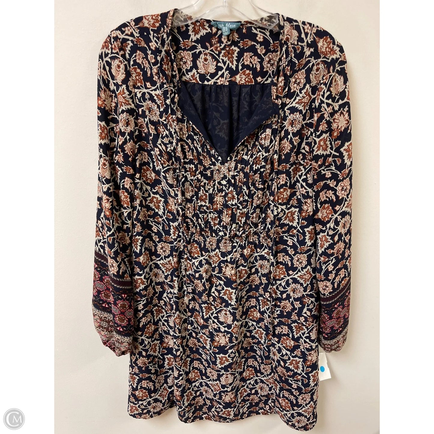 Dress Casual Midi By Clothes Mentor In Blue & Brown, Size: S