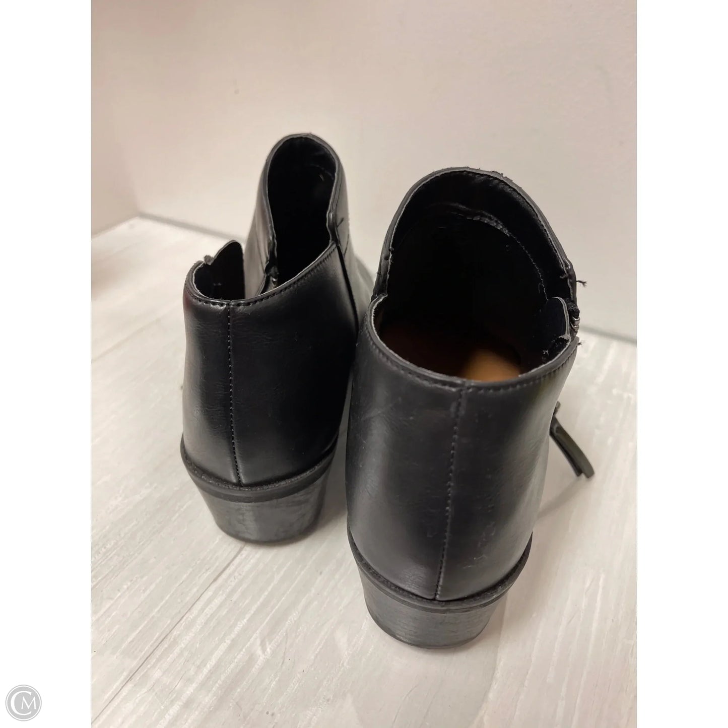 Boots Ankle Heels By Time And Tru In Black, Size: 8