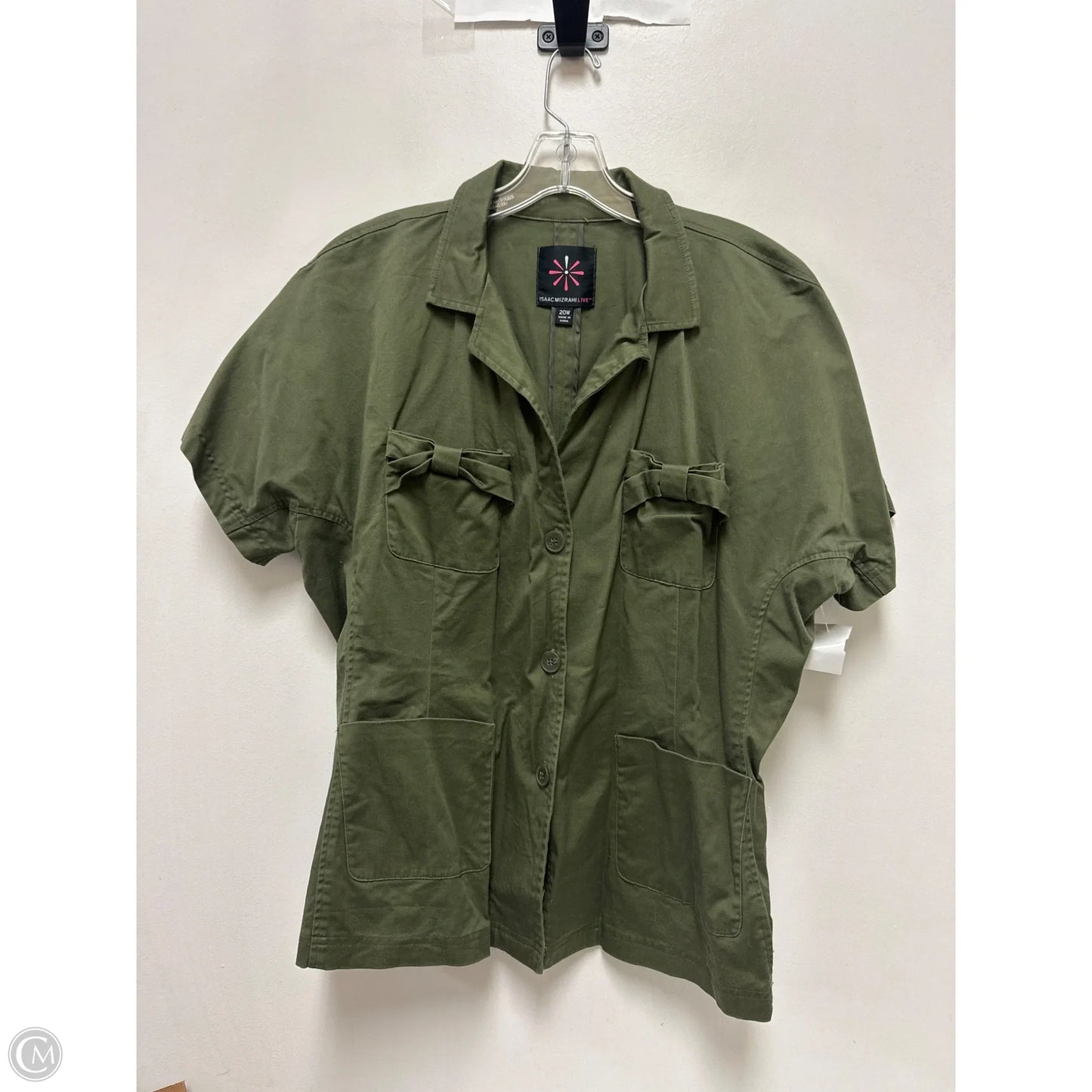 Jacket Shirt By Isaac Mizrahi In Green, Size: 1x