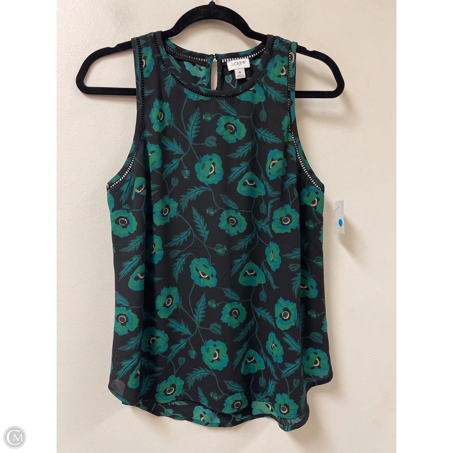 Top Sleeveless By J. Crew In Black & Green, Size: M