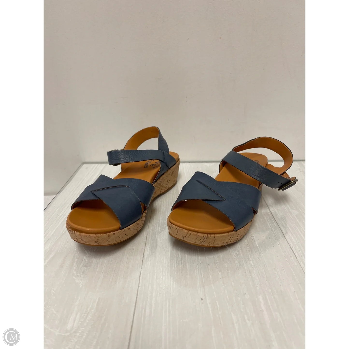 Sandals Heels Wedge By Kork Ease In Blue, Size: 7