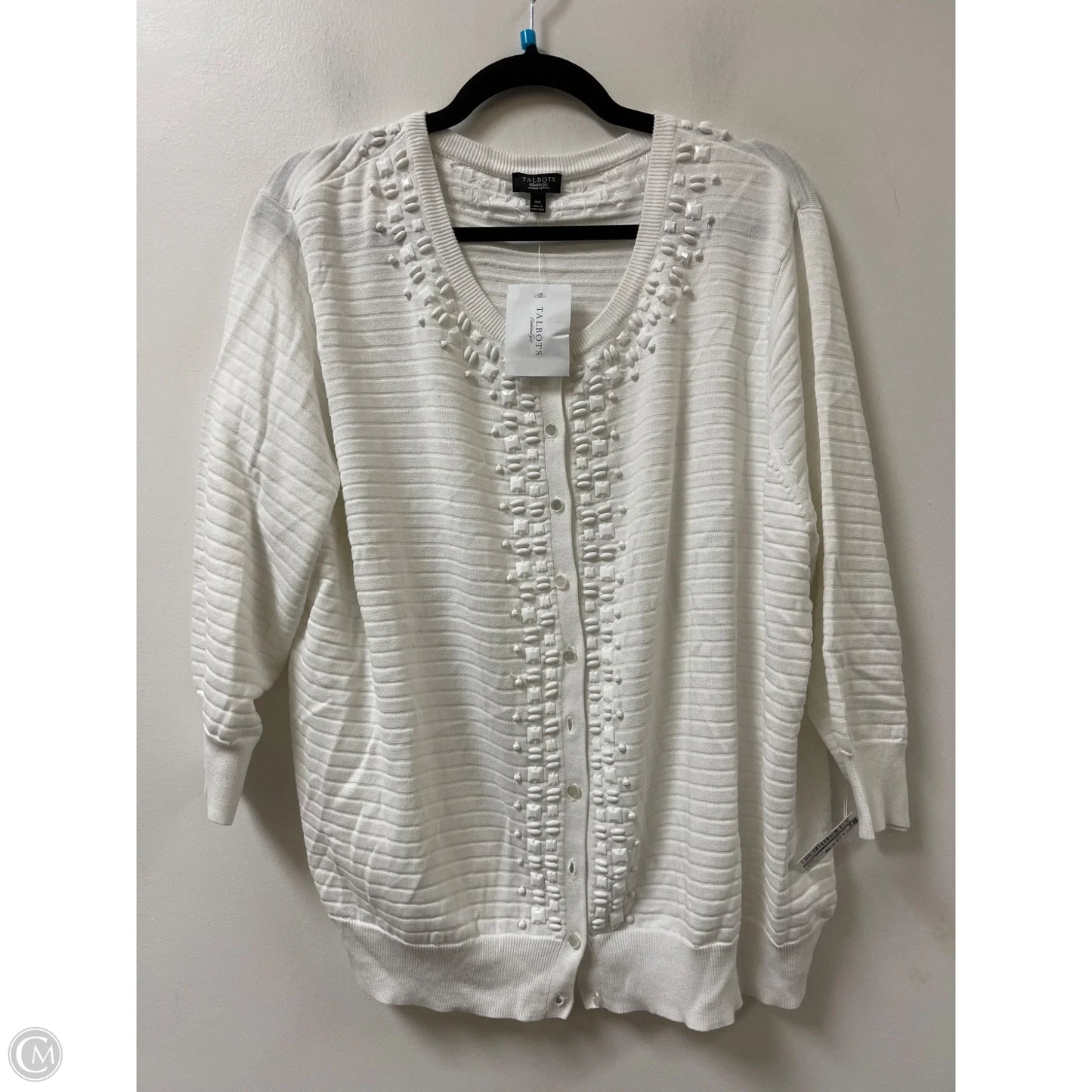 Cardigan By Talbots In White, Size: 3x