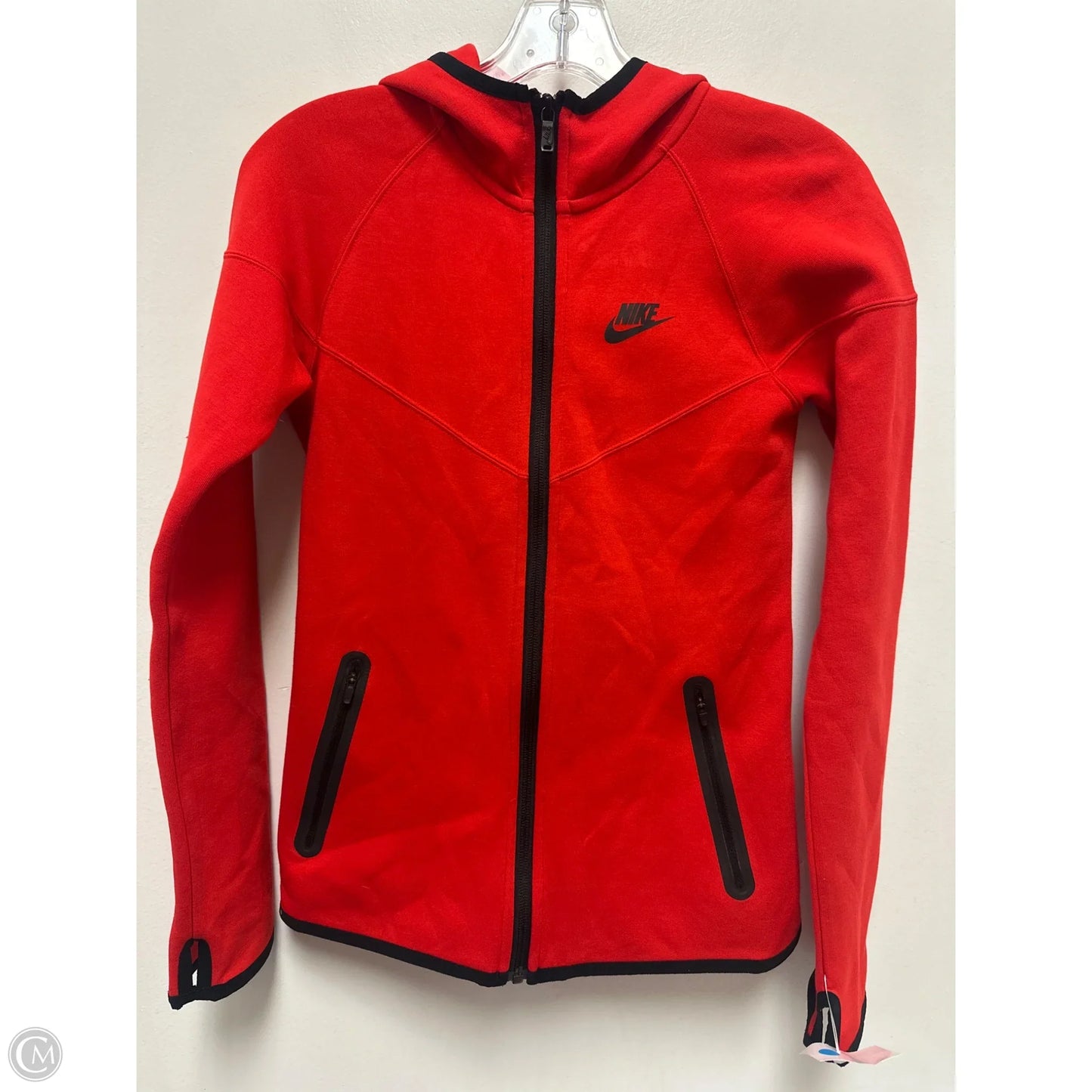 Athletic Jacket By Nike In Red, Size: S