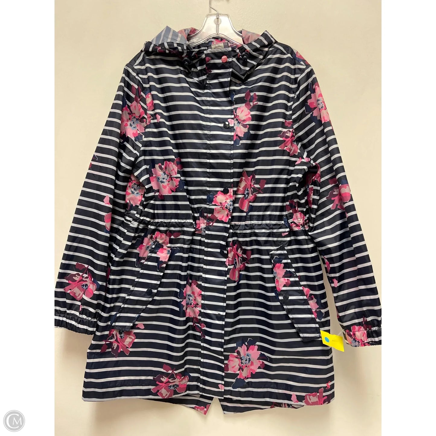 Coat Raincoat By Joules In Blue & Pink, Size: L