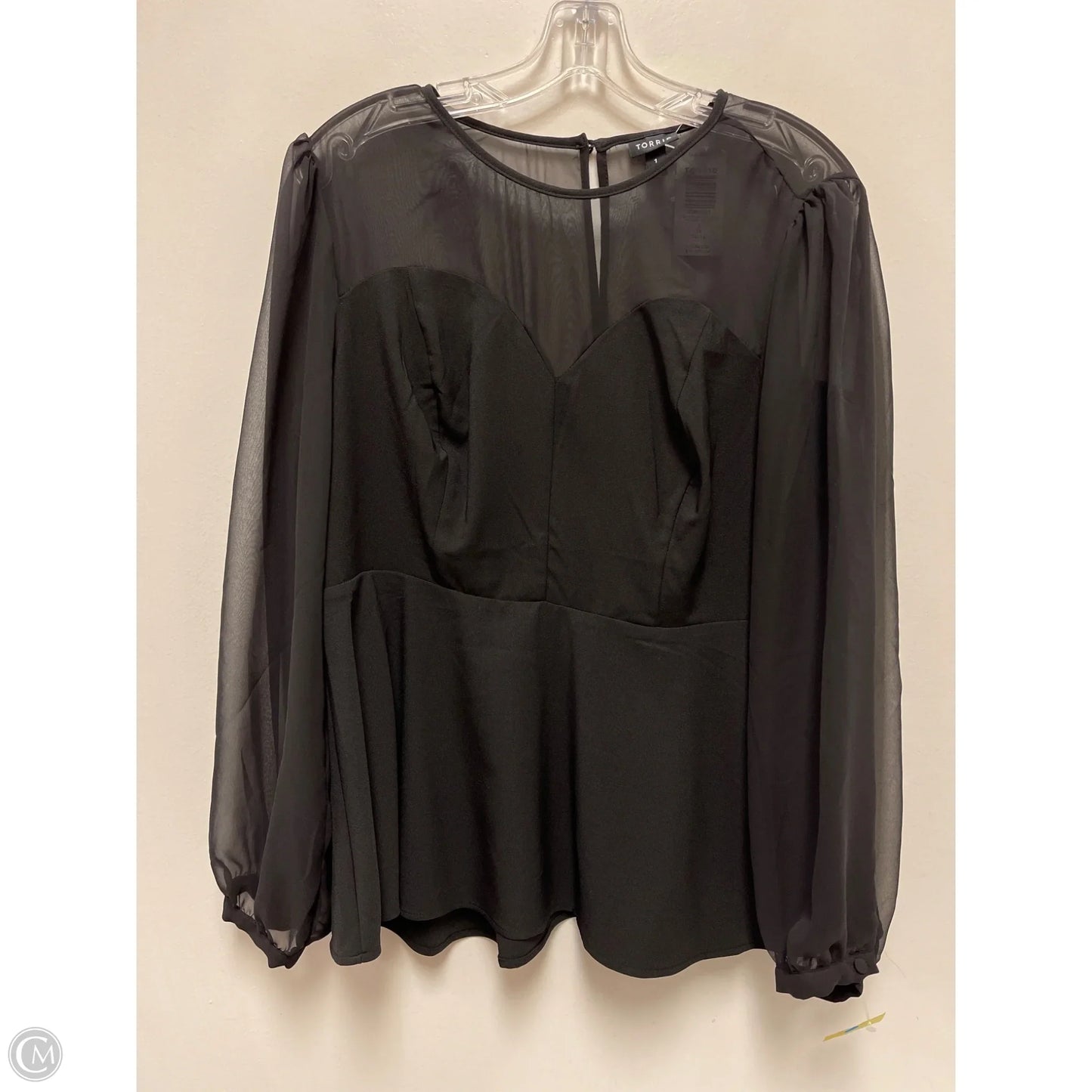 Top Long Sleeve By Torrid In Black, Size: 1x