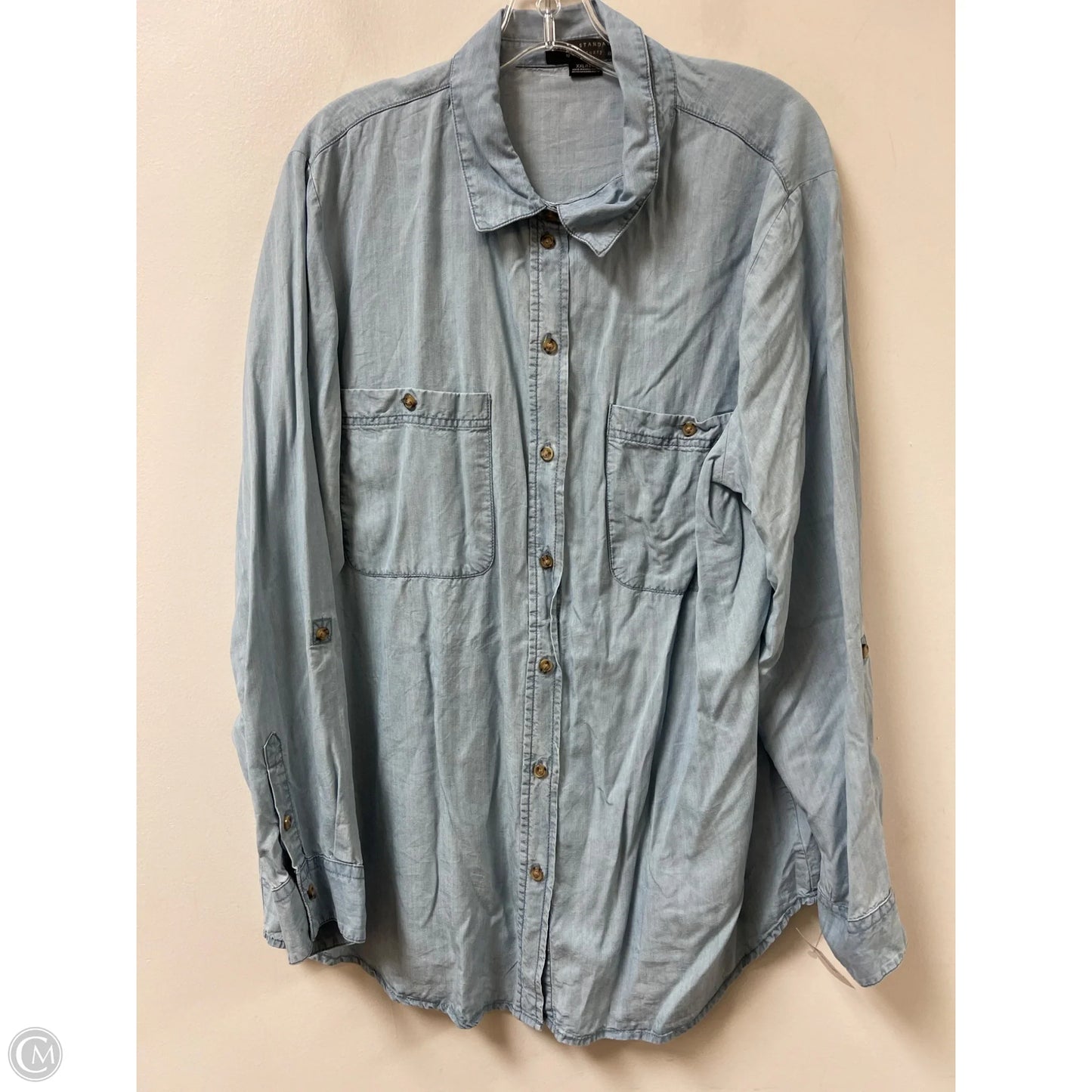 Blouse Long Sleeve By Social Standard By Sanctuary In Blue, Size: 1x