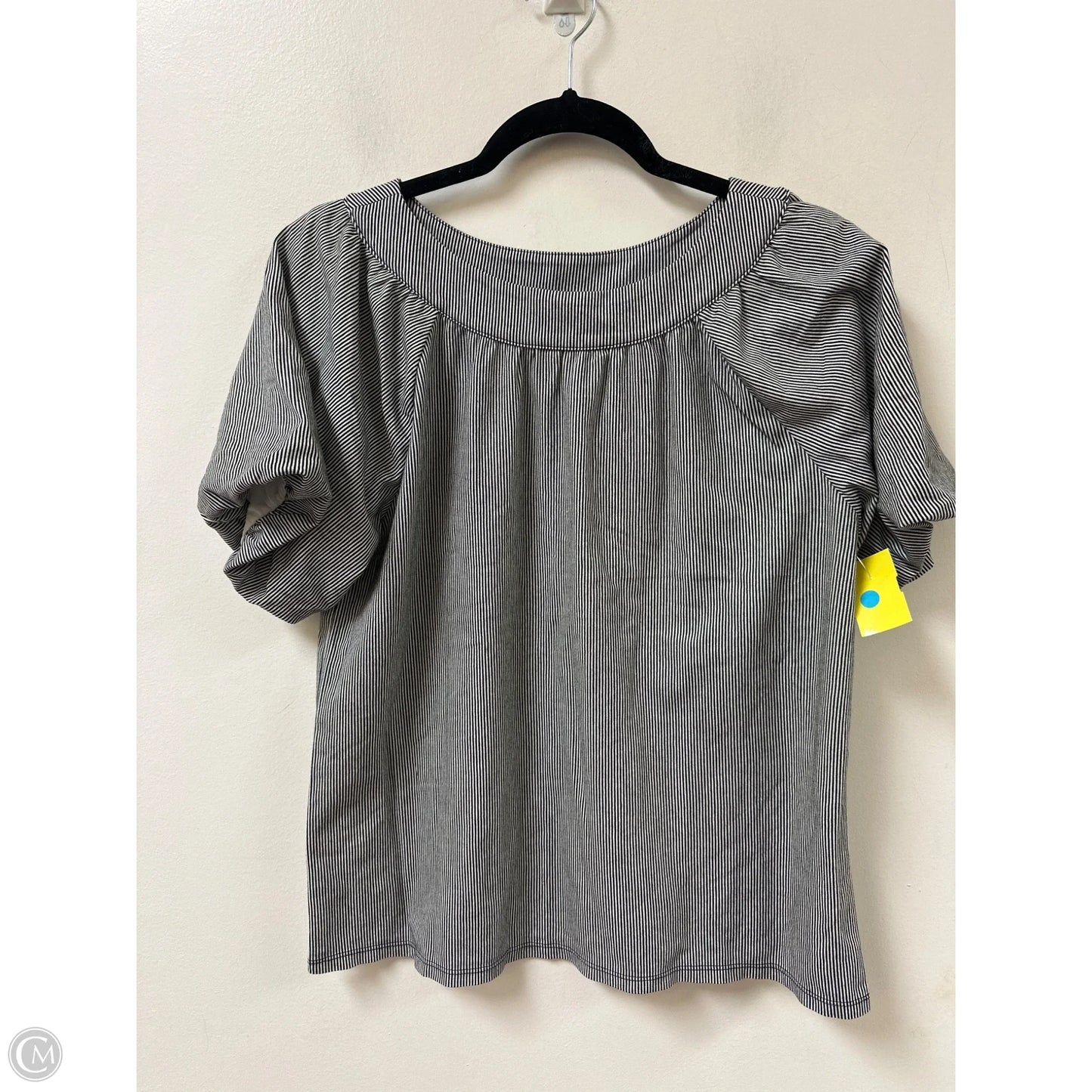 Top Short Sleeve By Ann Taylor In Black & White, Size: S