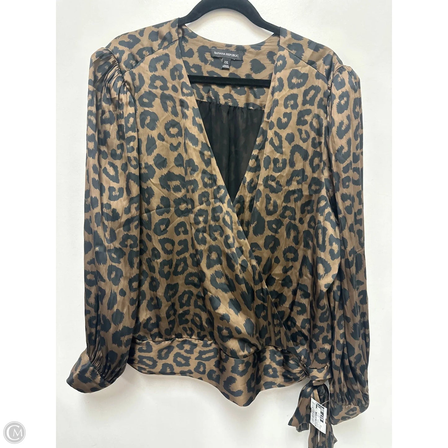 Blouse Long Sleeve By Banana Republic In Animal Print, Size: 1x