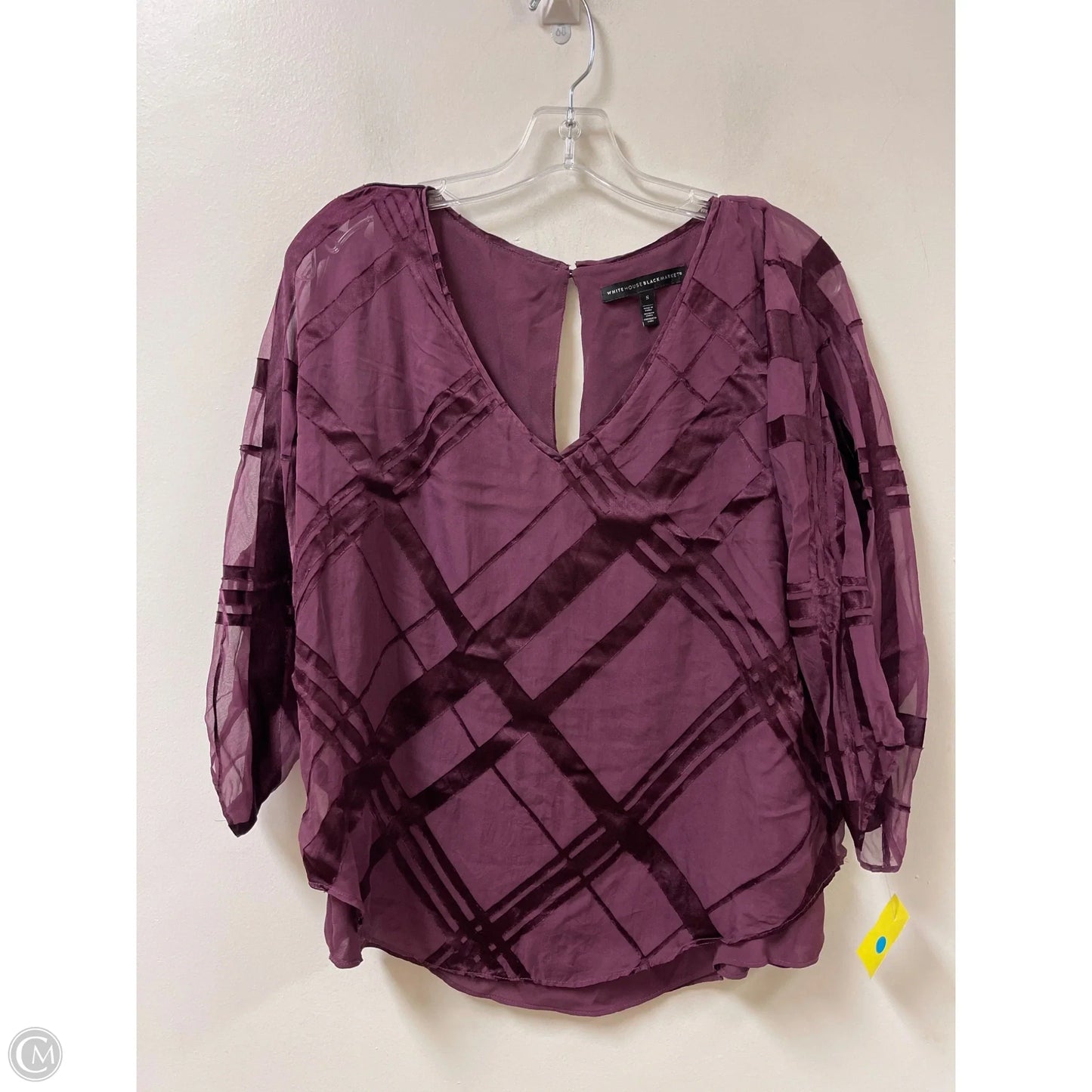 Top Long Sleeve By White House Black Market In Purple, Size: S