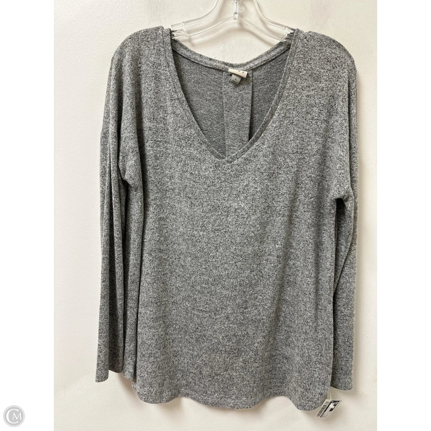 Top Long Sleeve By A New Day In Grey, Size: L